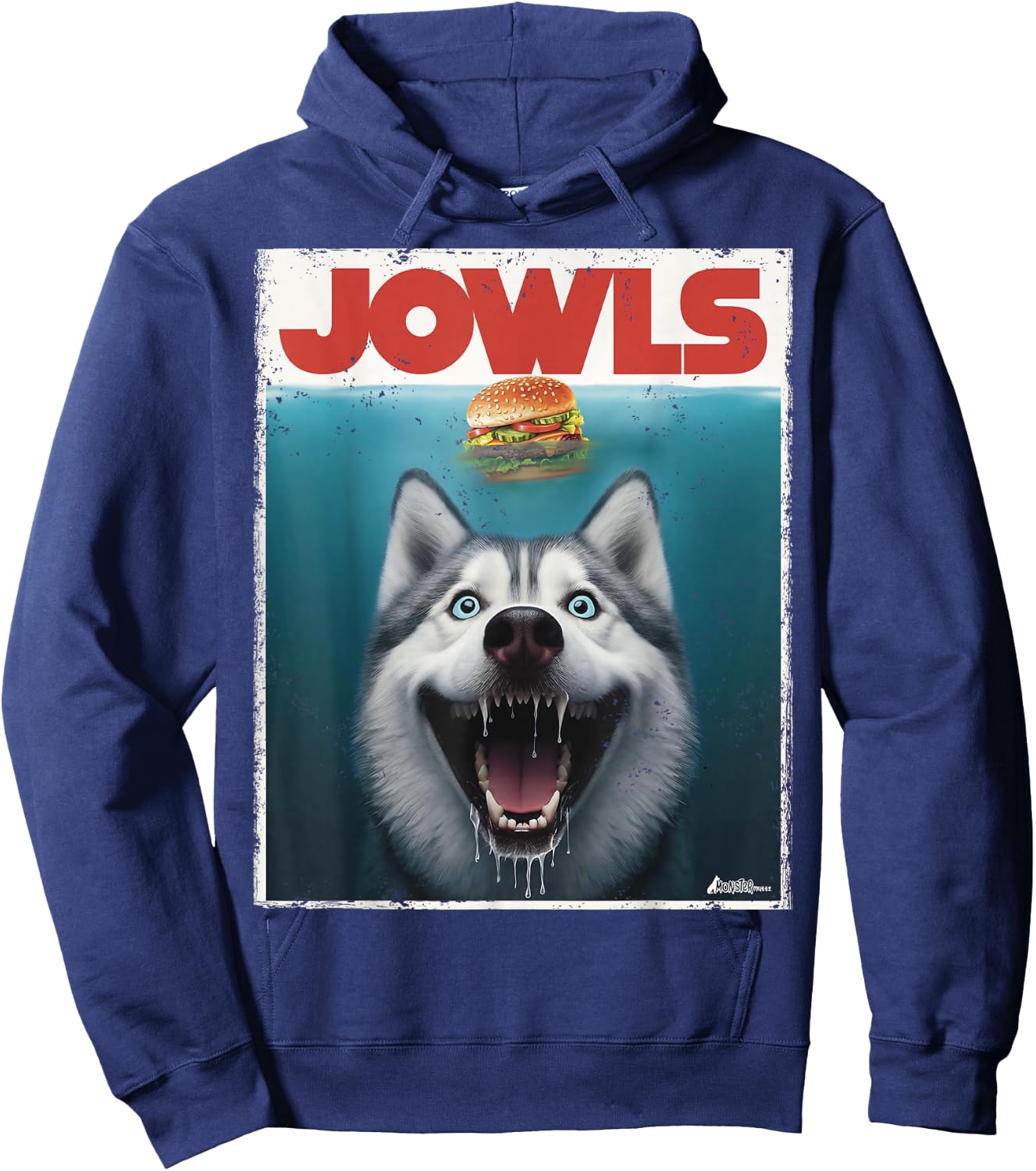 Funny Siberian Husky Jowls, Sled Dog Mom Top Alaskan Dog Dad Hoodie - Hoodie | Navy