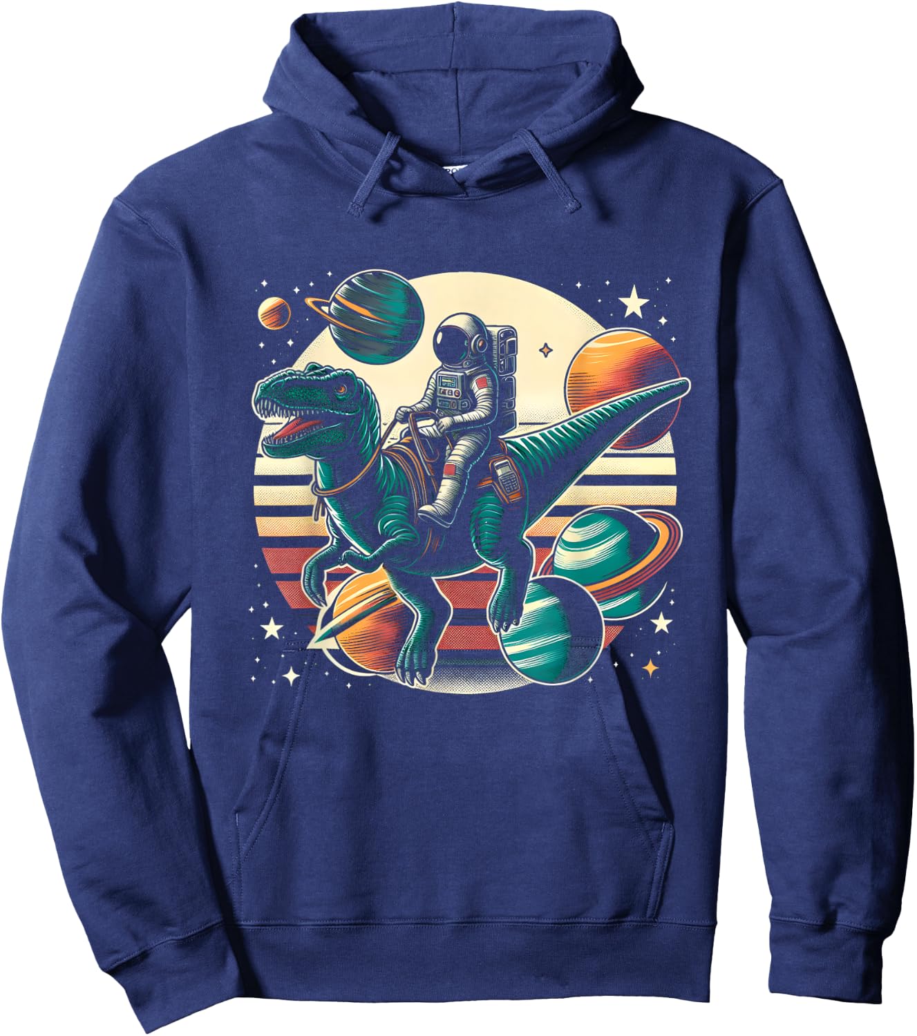 Astronaut T Rex Space Dinosaur Women Men Kids Birthday Funny Hoodie - Hoodie | Navy
