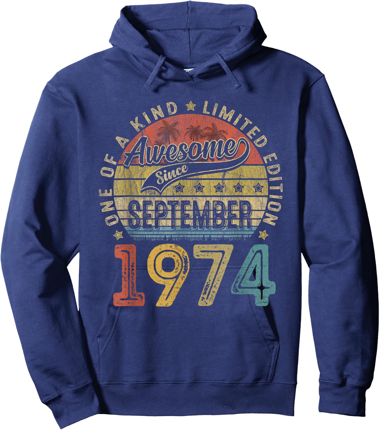Vintage September 1974 50 Years Old 50th Birthday Gift Women Hoodie - Hoodie | Navy