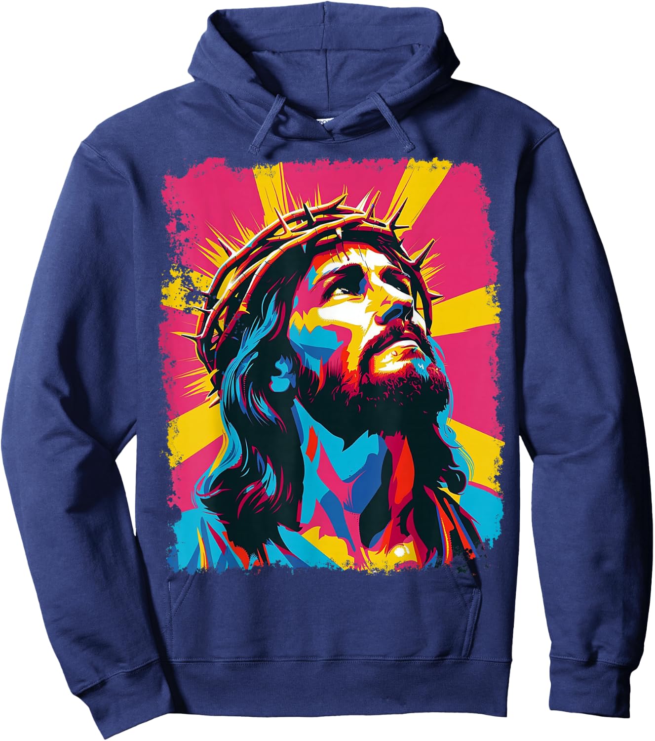 Jesus Christ Pop Art Designer Hoodie - Hoodie | Navy
