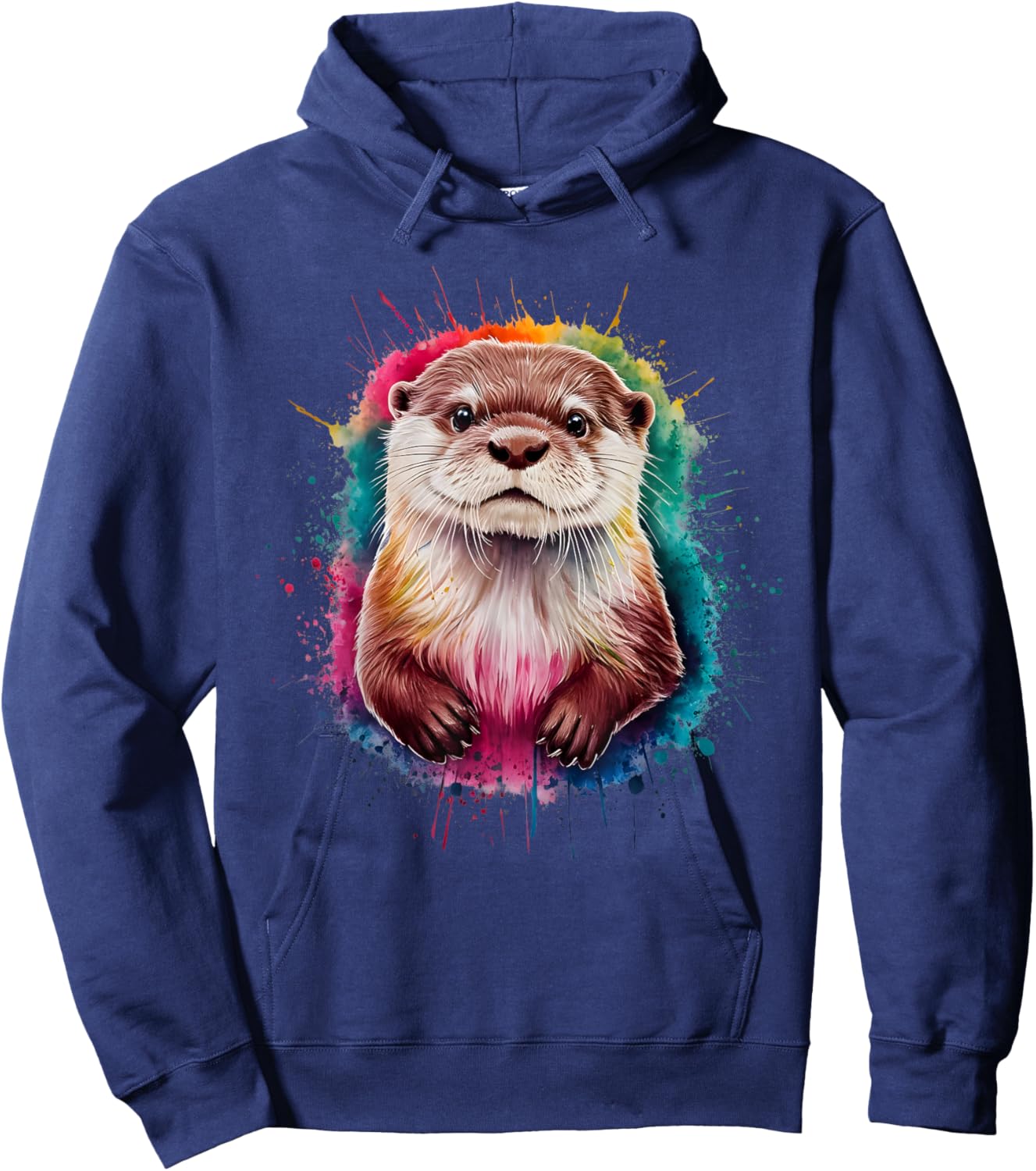 Otter Men Woman Colorful Watercolor Otter Hoodie - Hoodie | Navy