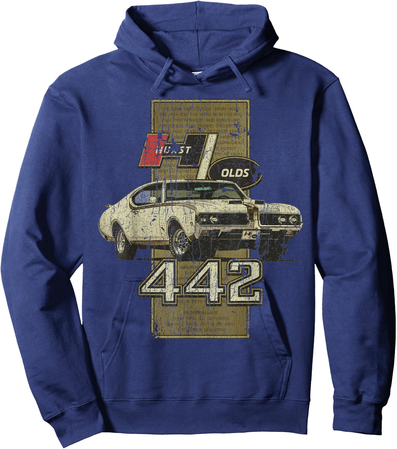 1969 69 Olds 442 Muscle Car Hoodie - Hoodie | Navy