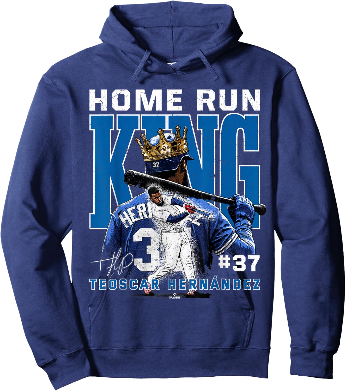 Home Run King Teoscar Hernandez Los Angeles MLBPA Hoodie - Hoodie | Navy