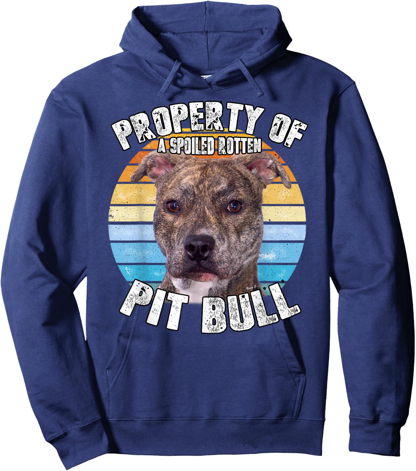 Pitbull Pit Bull Pittie Brindle Owner Lover Property Of Hoodie - Hoodie | Navy