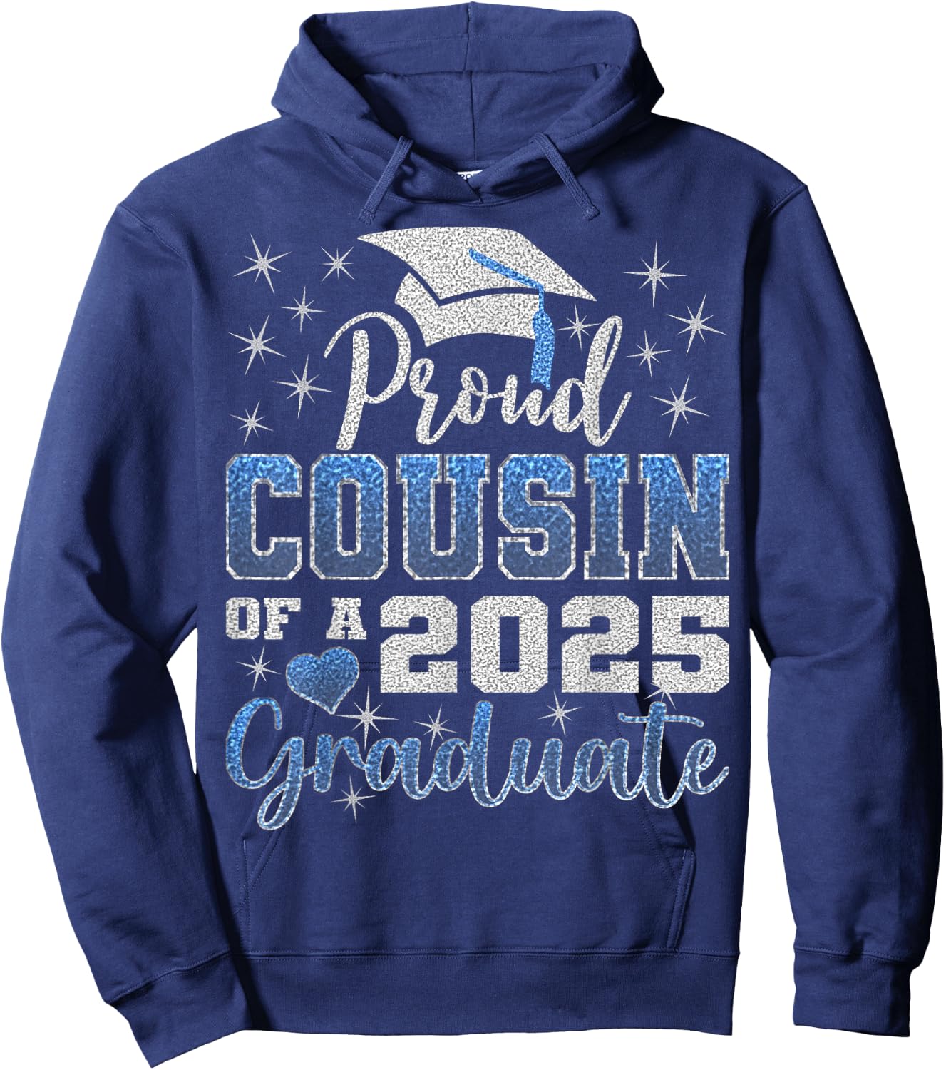 Super Proud Cousin of 2025 Graduate Awesome Family College Hoodie - Hoodie | Navy