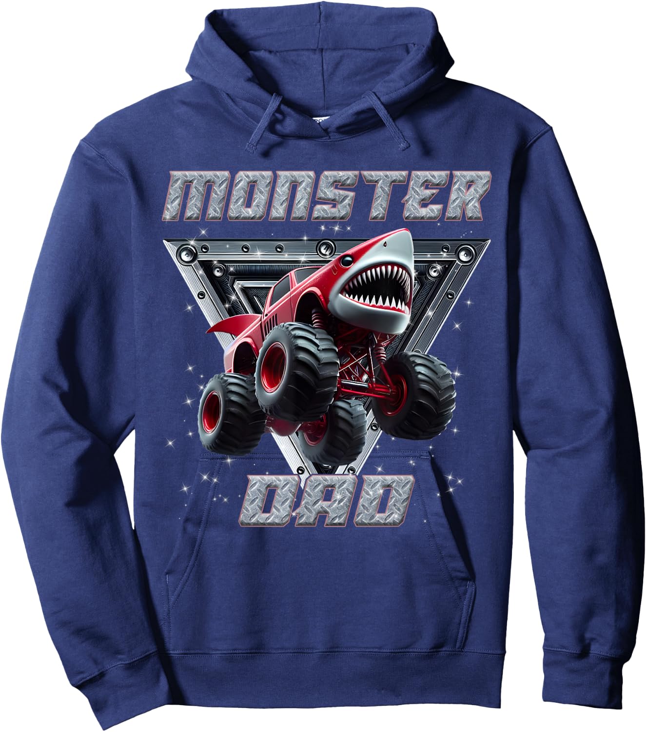 Shark Monster Truck Dad Monster Truck Are My Jam Truck Lover Hoodie - Hoodie | Navy