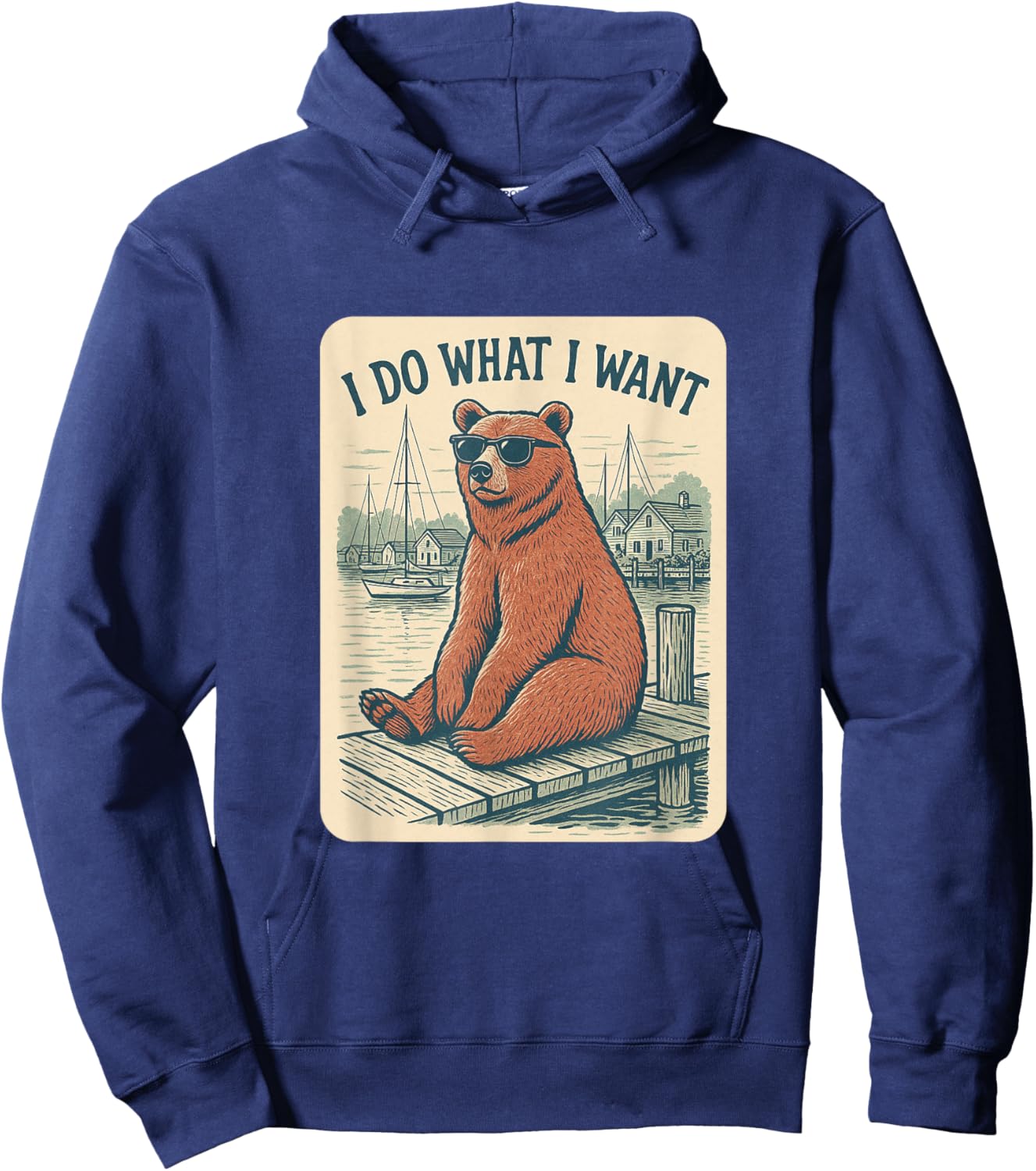 Stylish Bear Do What I Want Sailing Luxury Style Hoodie - Hoodie | Navy