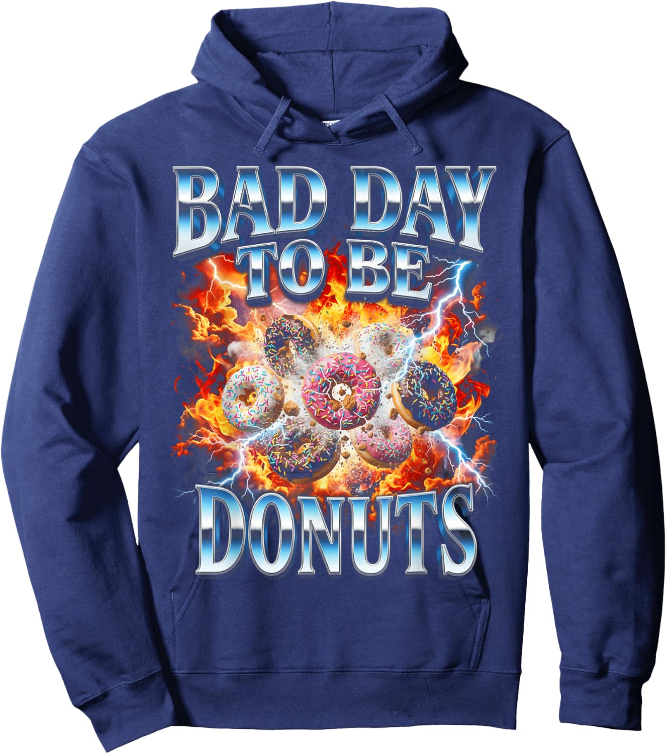 Funny Bootleg Bad Day to Be Donuts Hoodie - Hoodie | Navy