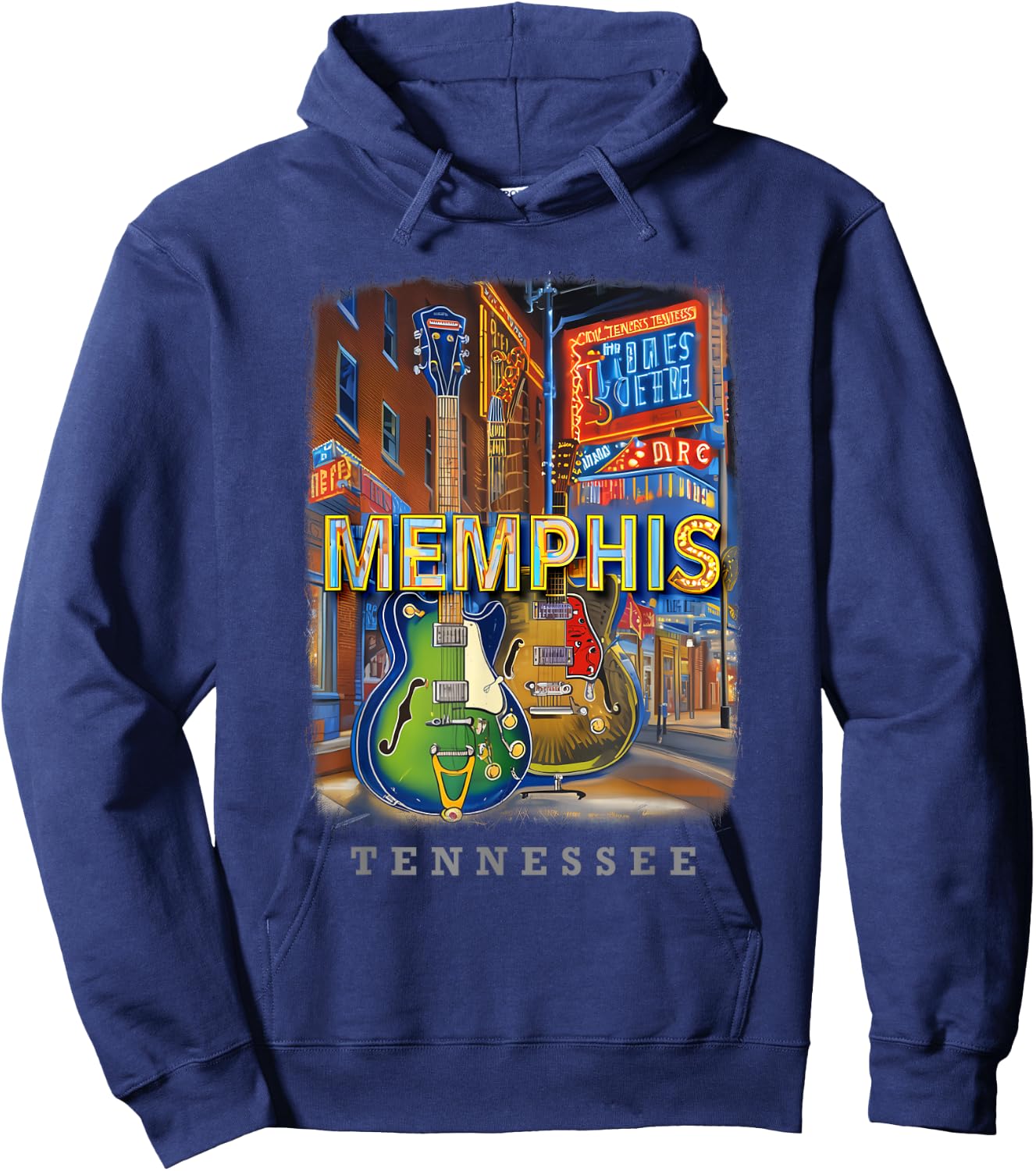 Memphis Tennessee TN Musical Legacy SD766 Hoodie - Hoodie | Navy