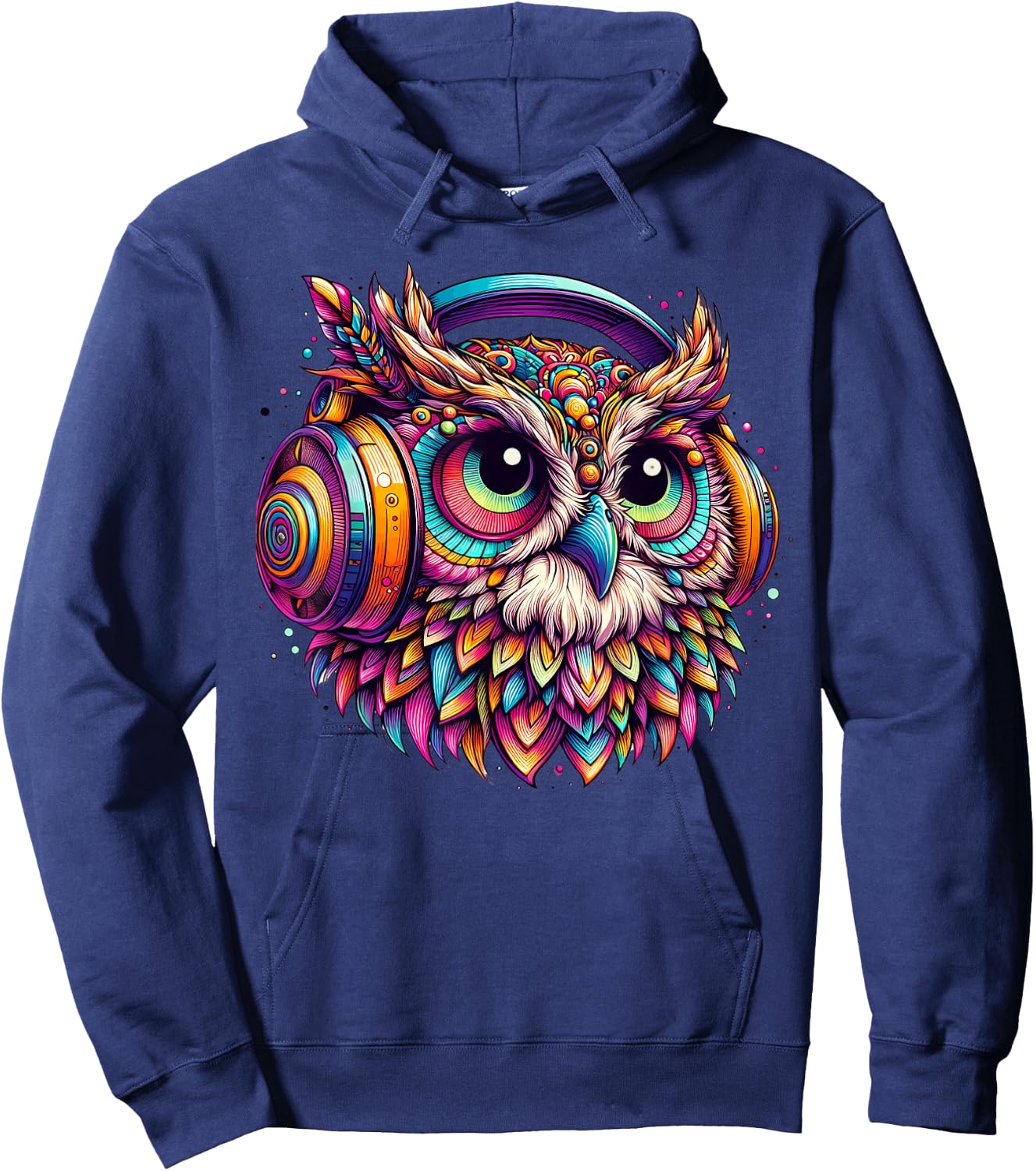 Rave Rainbow Owl House EDM Festival Raver Animal EDC 2025 Hoodie - Hoodie | Navy