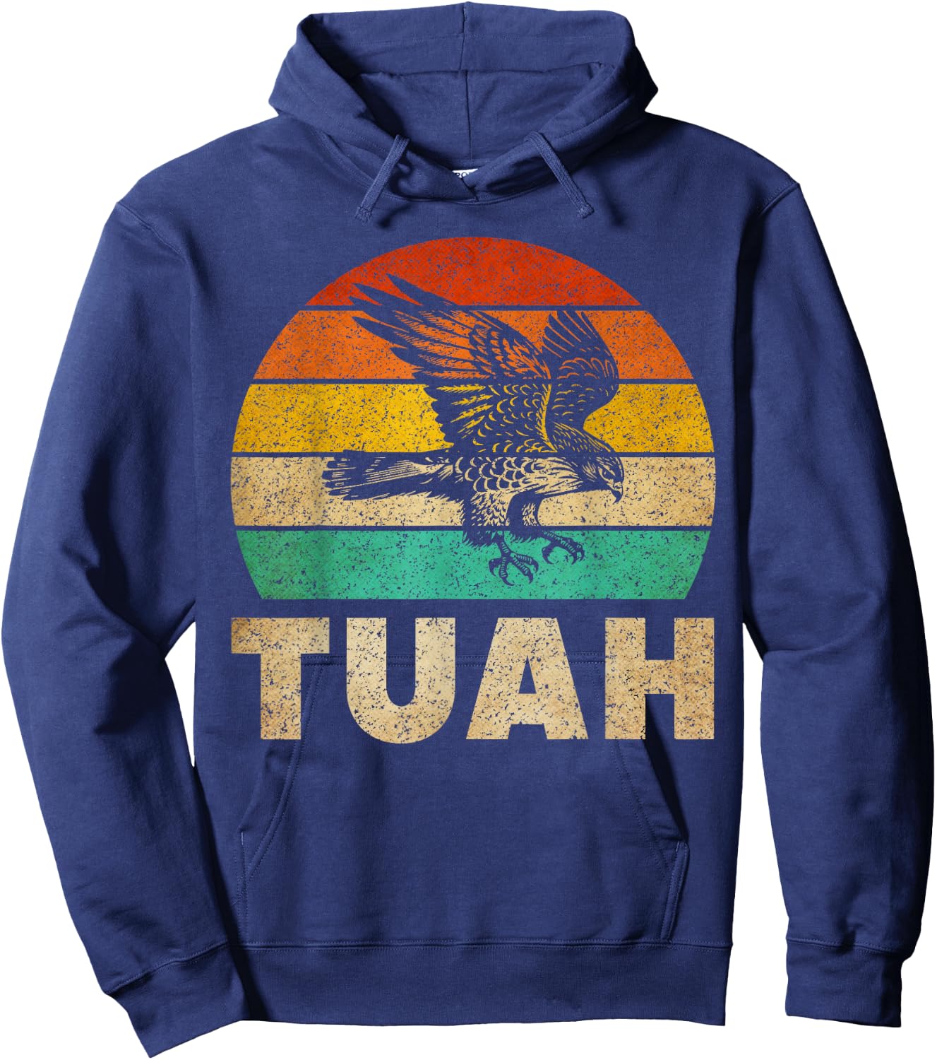 Vintage Hawk Tuah Hilarious Joke Adult Humor Gag Meme Funny Hoodie - Hoodie | Navy