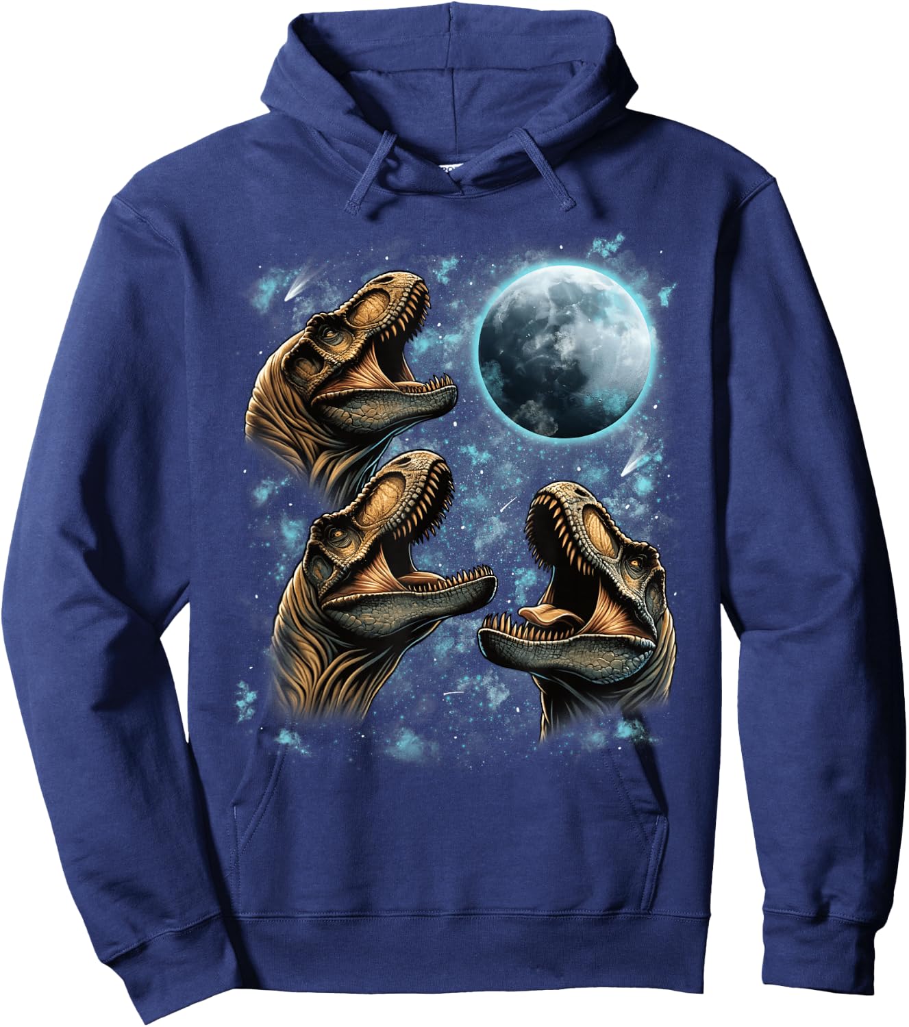 Three T-Rex Dinosaurs Howling At the Moon Funny Trex Howl Hoodie - Hoodie | Navy