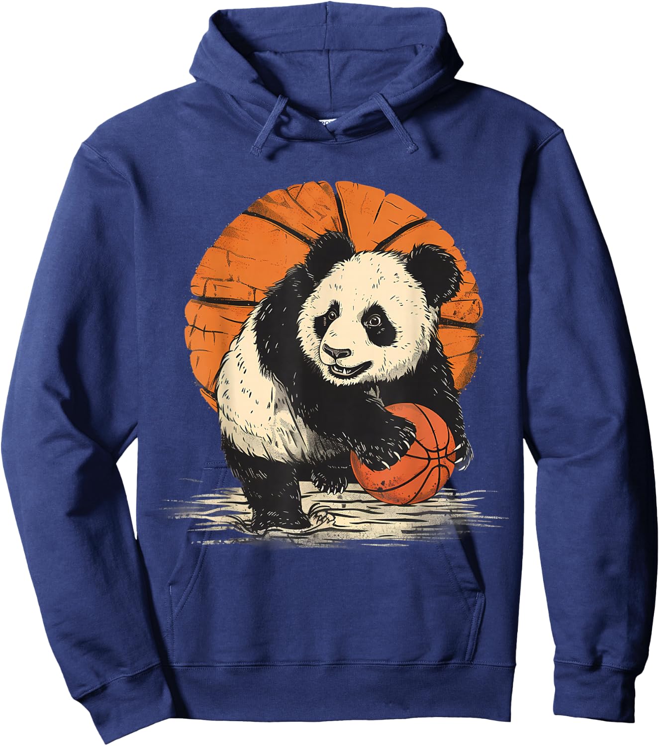 Basketball Drawing Artwork Cute Bear Basketball Hoop Hoodie - Hoodie | Navy