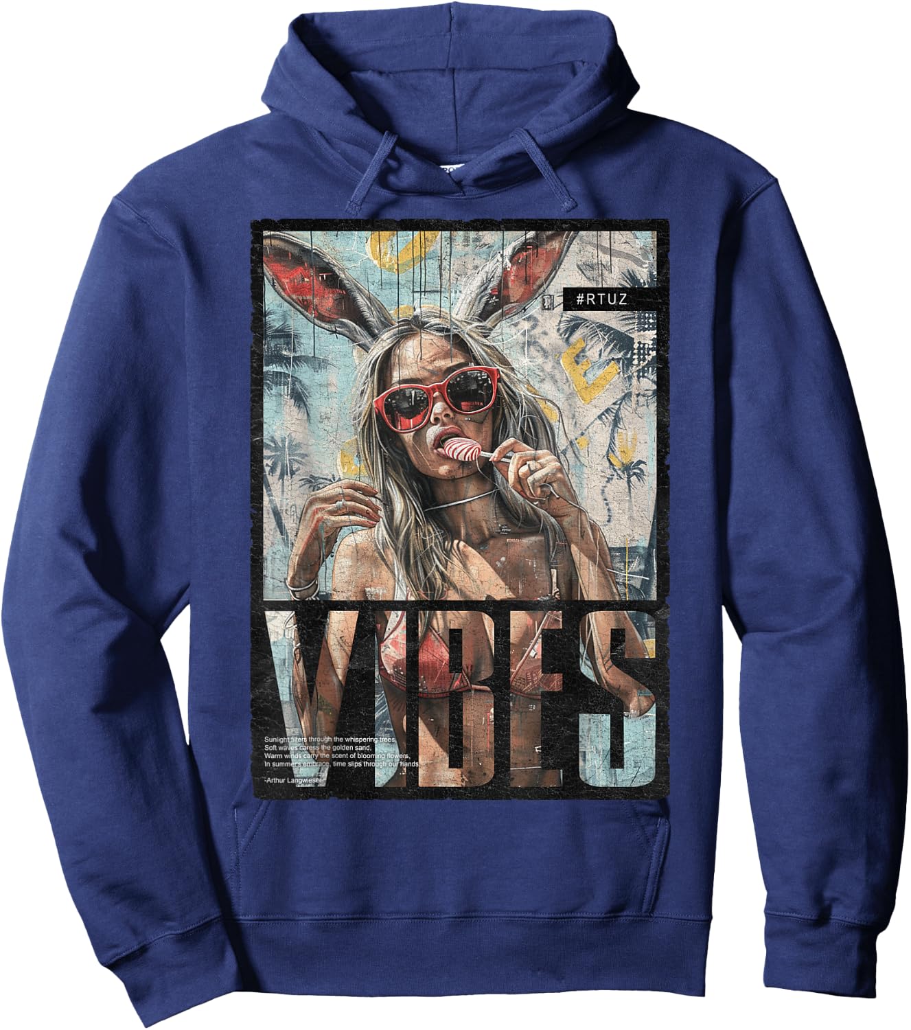 Vintage Girl Magazin Cover Sexy Model Pin-up , Small, Black Hoodie - Hoodie | Navy