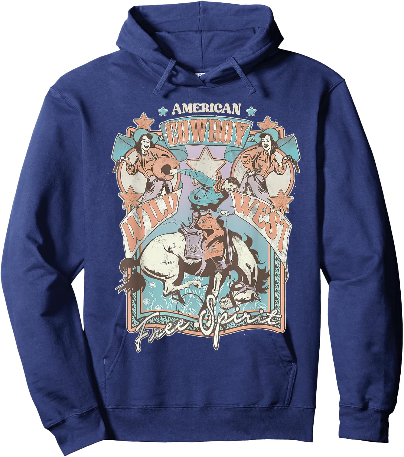 Western American Rodeo Cowboy Wild West Free Spirit Hoodie - Hoodie | Navy