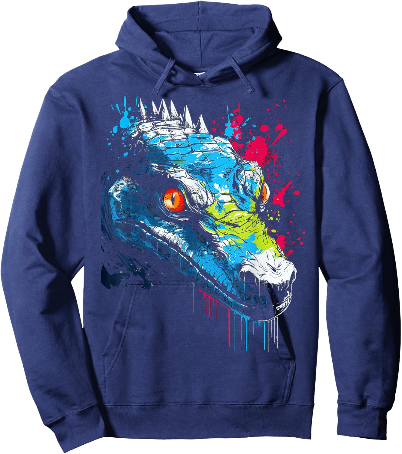 Crocodile Animal Graphic Illustration Crocodile Hoodie - Hoodie | Navy