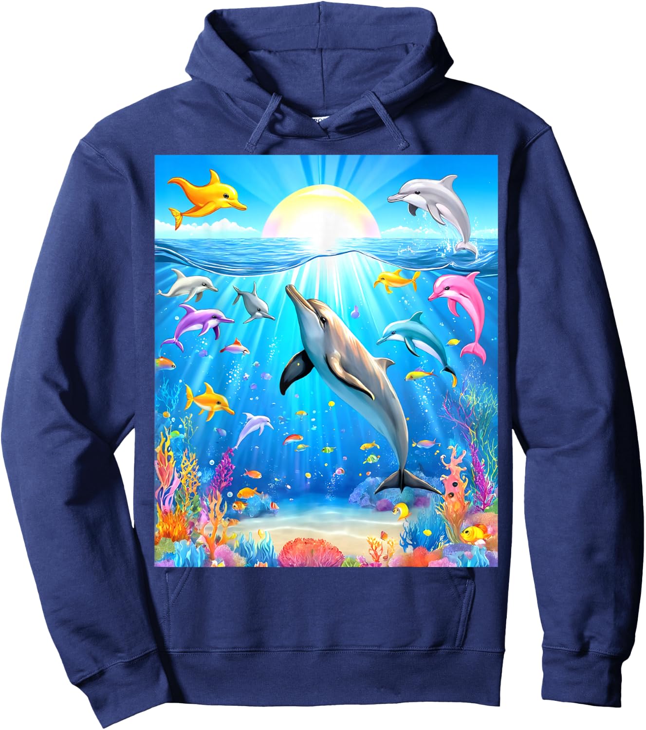 Funny Symphony aero Dolphins aqua Meme Hoodie - Hoodie | Navy