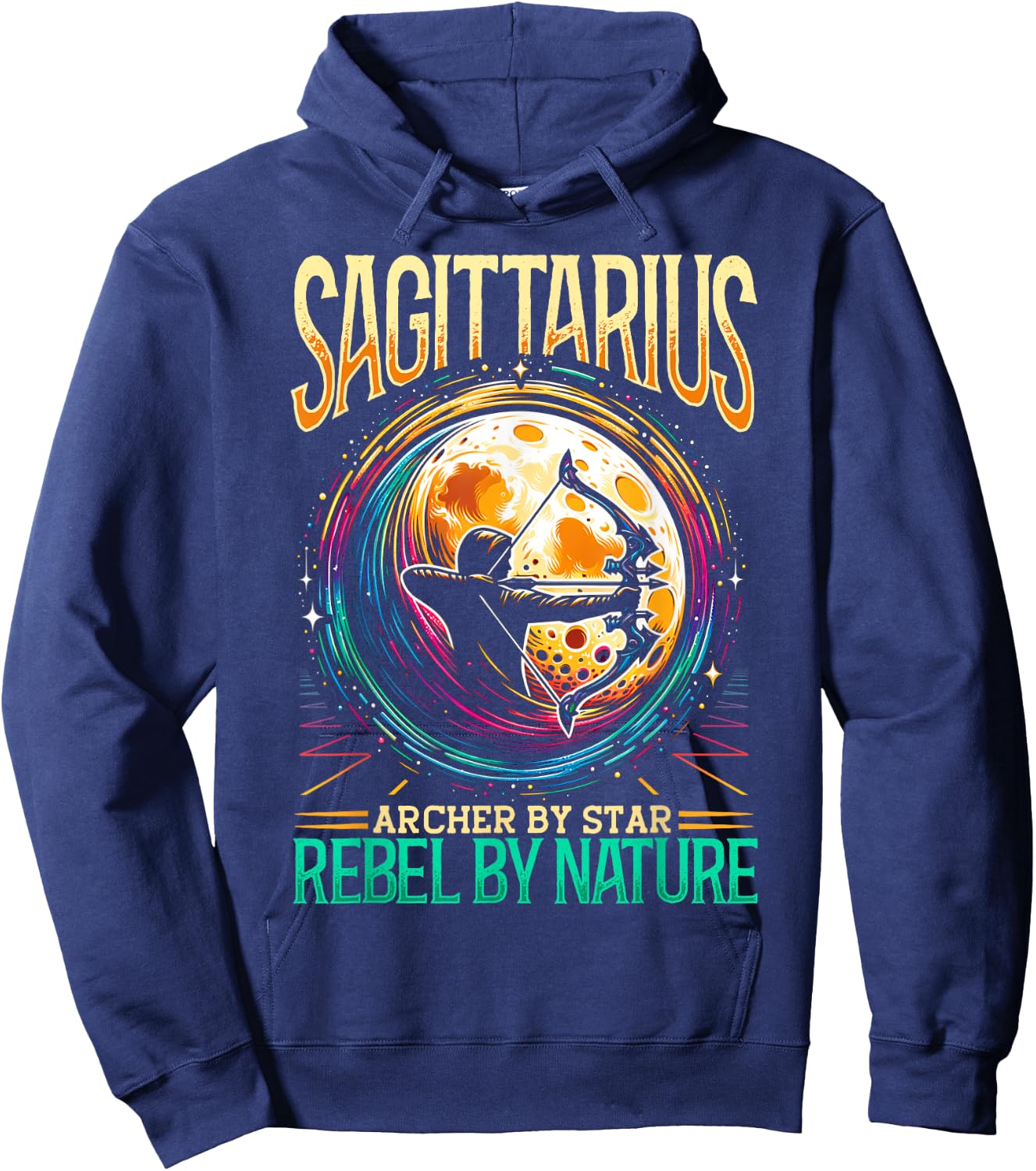 Sagittarius Zodiac Sign Moon Astrology Star Sign Hoodie - Hoodie | Navy