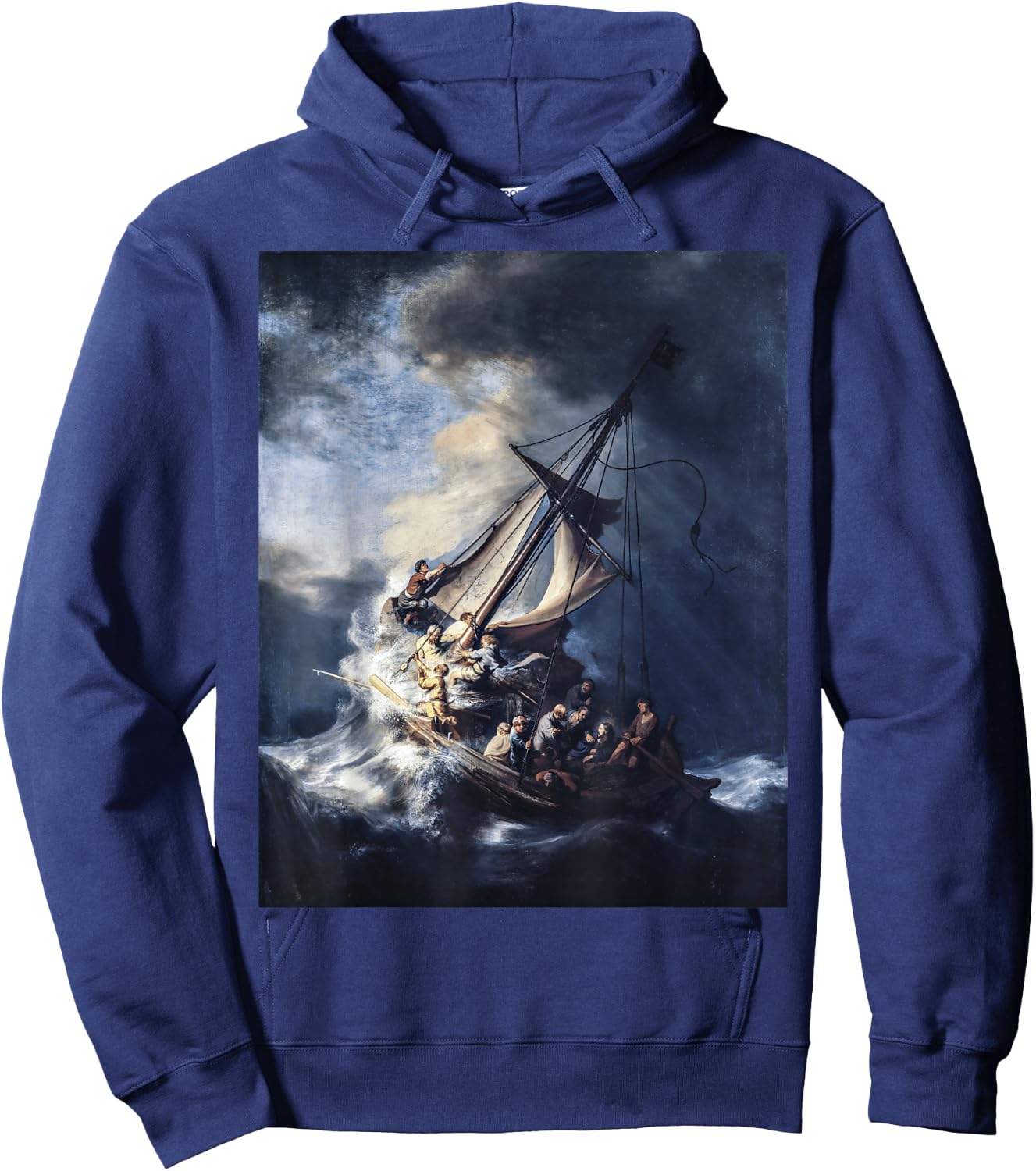 Rembrandt Christ in the Storm on the Sea of Galilee Hoodie - Hoodie | Navy