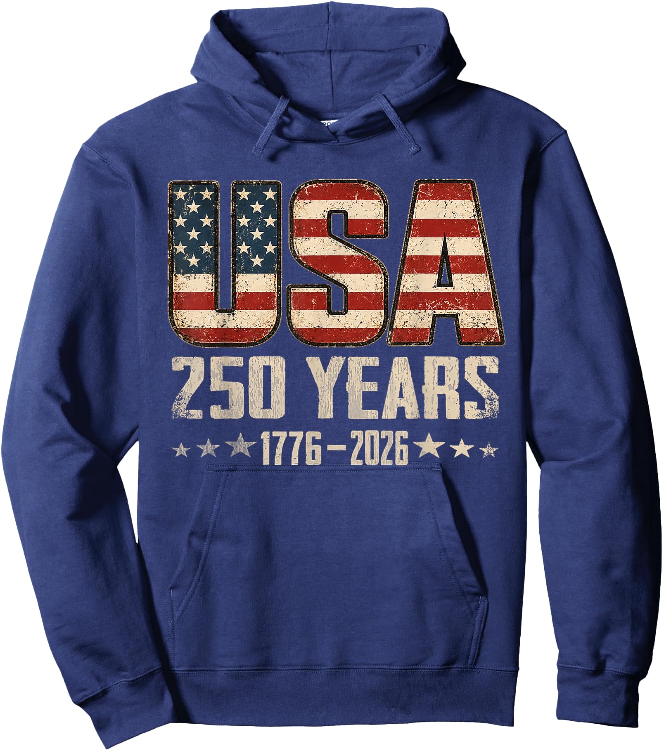 Vintage USA 250 Years 1776-2026 4th July US Flag Patriotic Hoodie - Hoodie | Navy