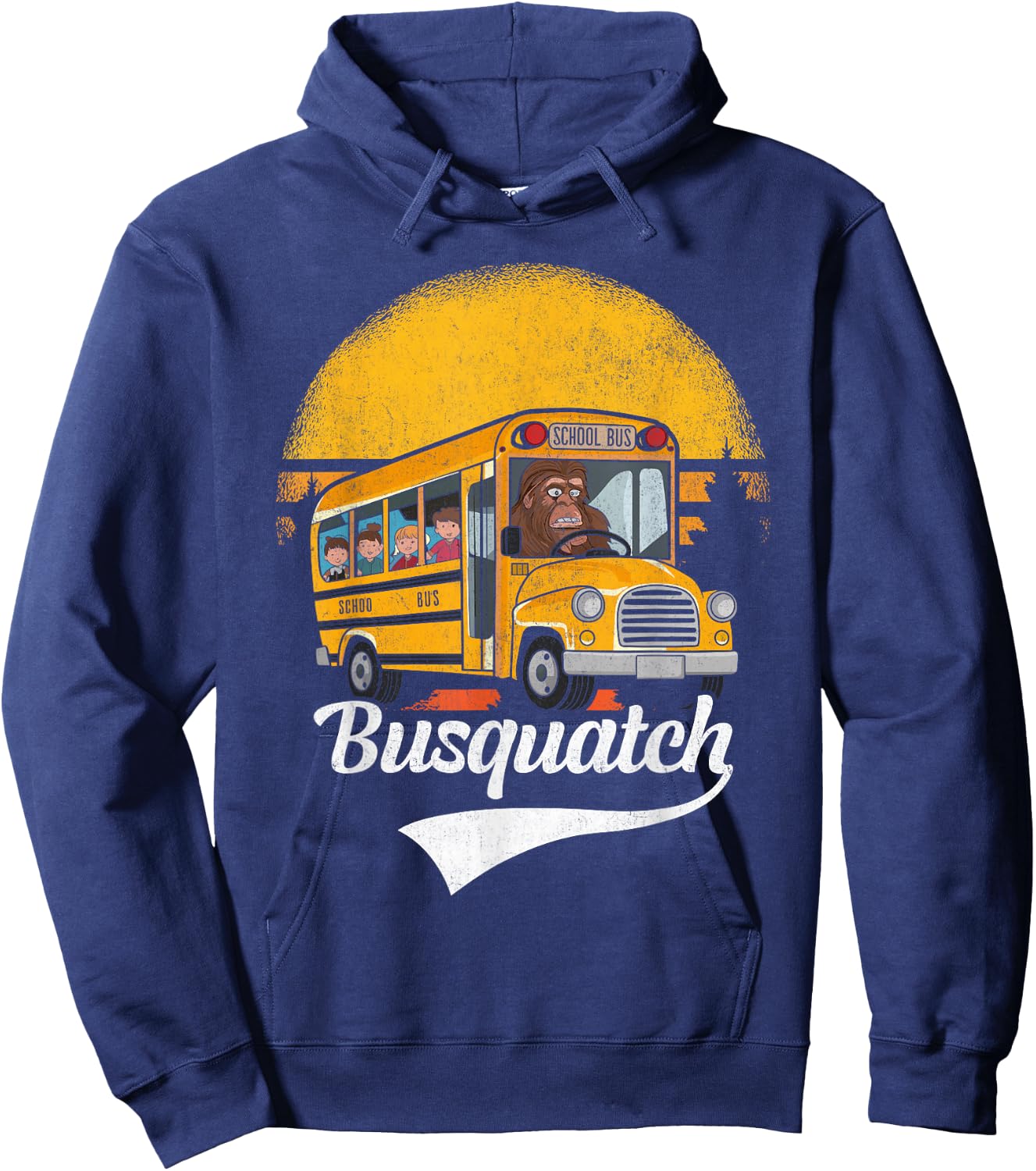 Funny Bigfoot School Bus Driver Funny School Bus Driver Hoodie - Hoodie | Navy