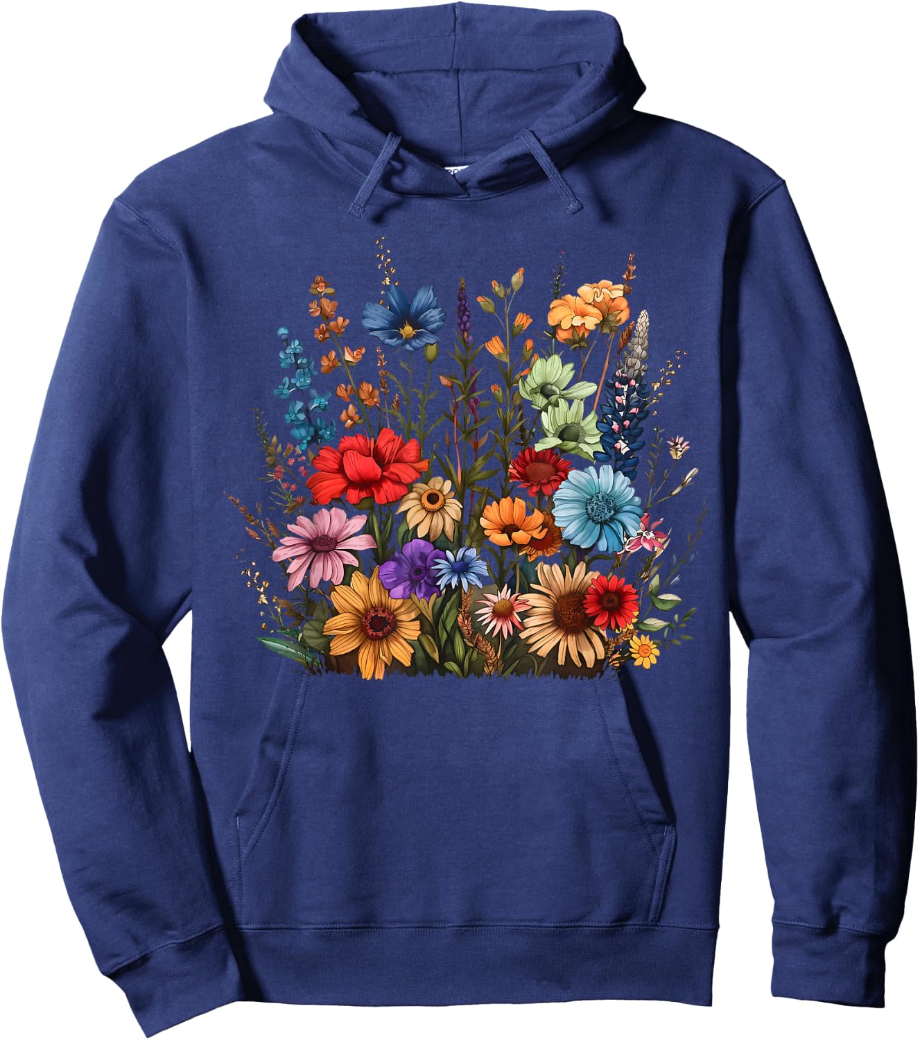 Vintage Wildflower Summer Botanical Gardening Plant Lover Hoodie - Hoodie | Navy