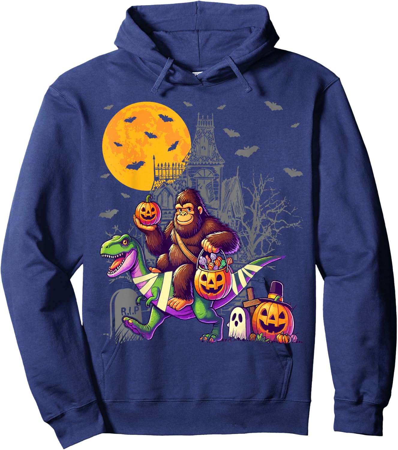 Bigfoot Dinosaur Halloween Costume T Rex Boys Kids Hoodie - Hoodie | Navy