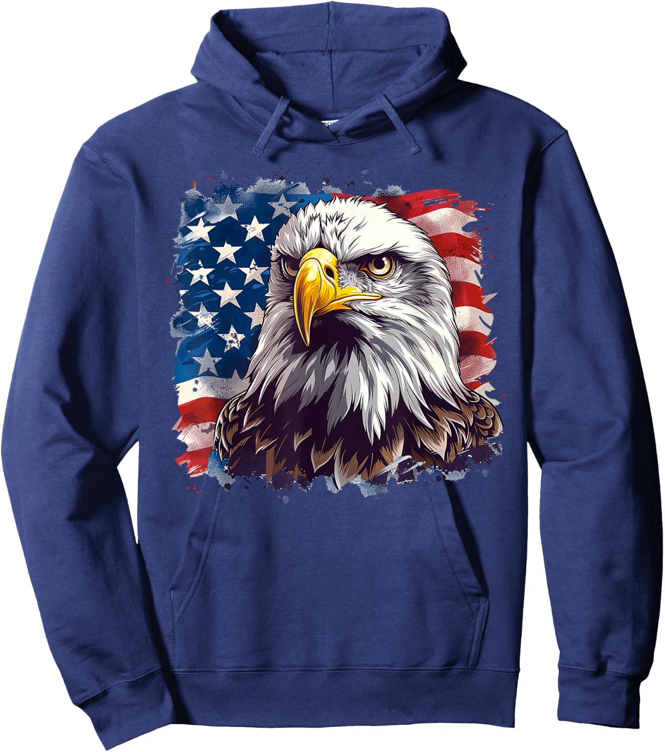 Funny 4th Of July Eagle Patriotic USA Flag Men Women Kids Hoodie - Hoodie | Navy