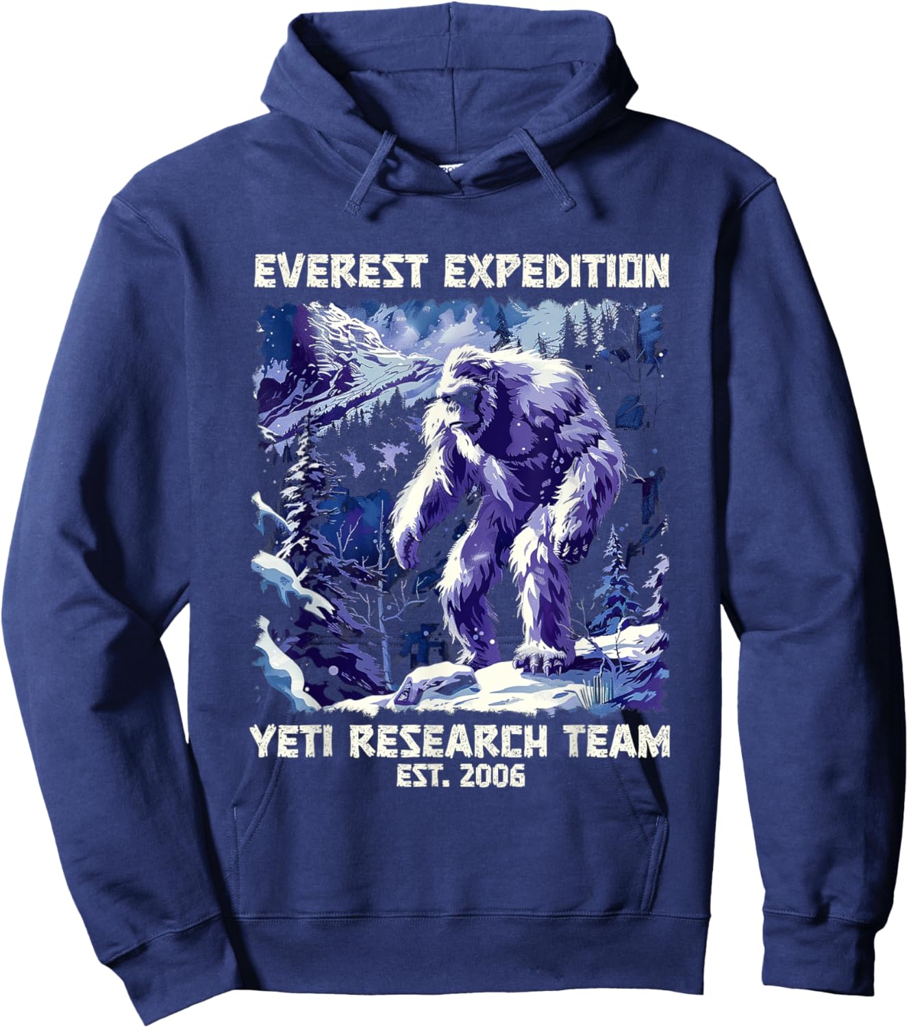 Graphic Everest Expedition Yeti Research Team Funny Animal Hoodie - Hoodie | Navy