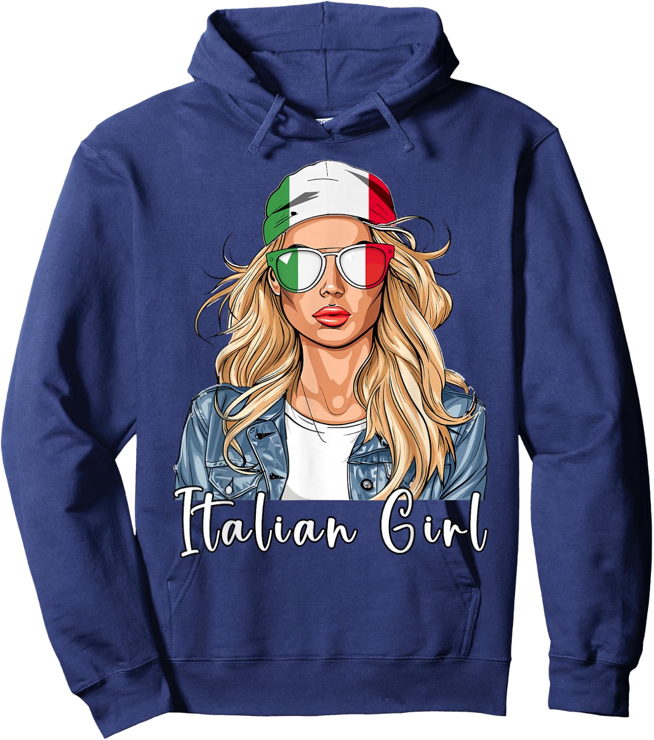 Italian Flag Souvenirs Woman Girl Products Italy Hoodie - Hoodie | Navy