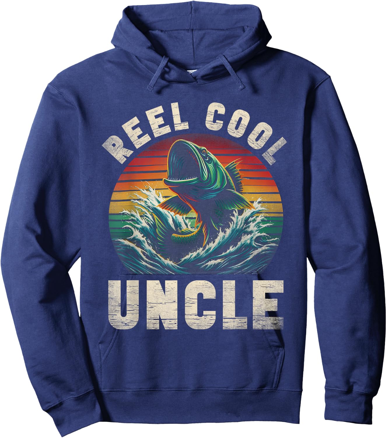 Reel Cool Uncle Fishing Uncle Father's Day Fisherman Fish Hoodie - Hoodie | Navy