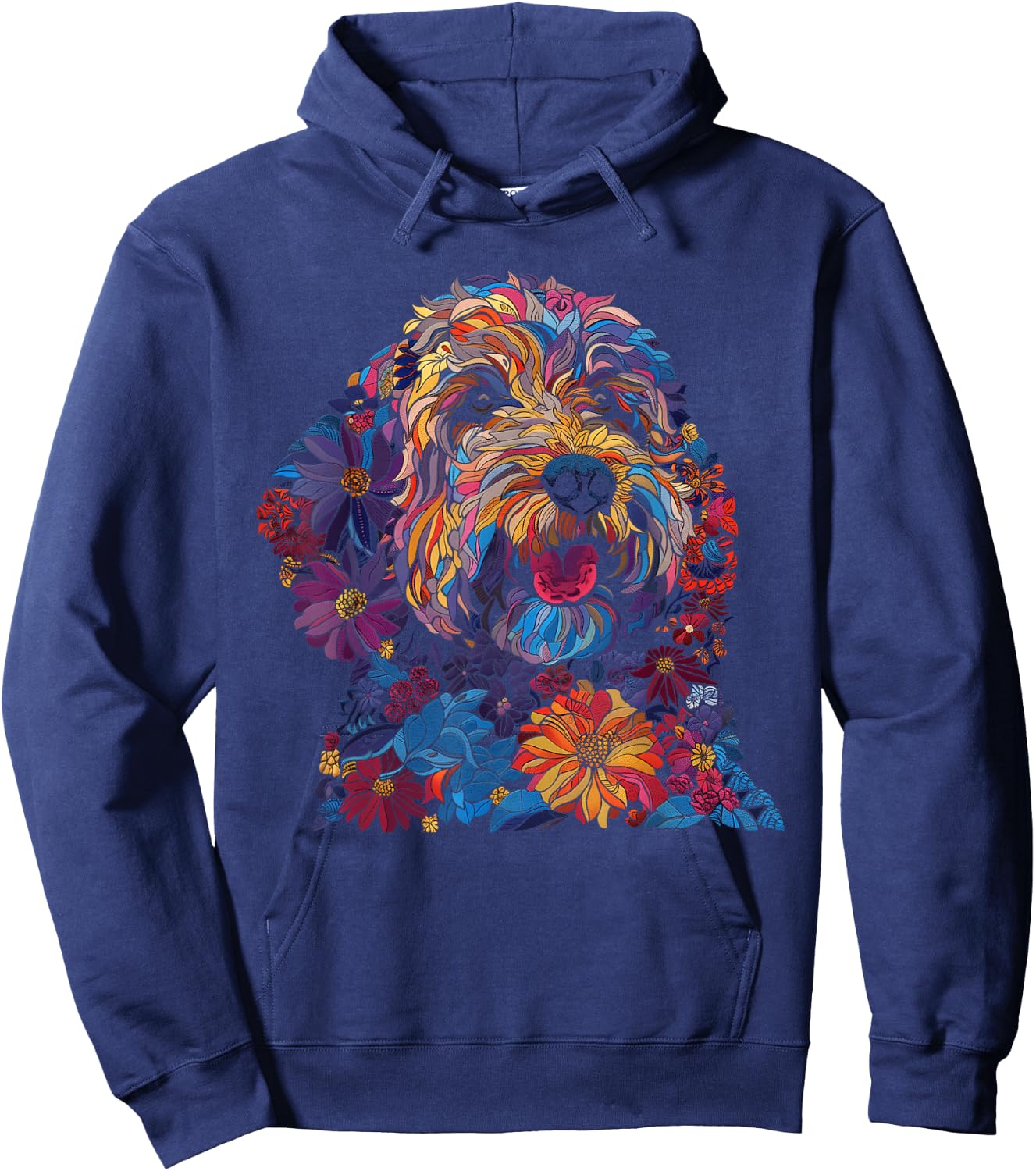 Goldendoodle Dog Lover Vintage Flower Golden Doodle Mom Dad Hoodie - Hoodie | Navy