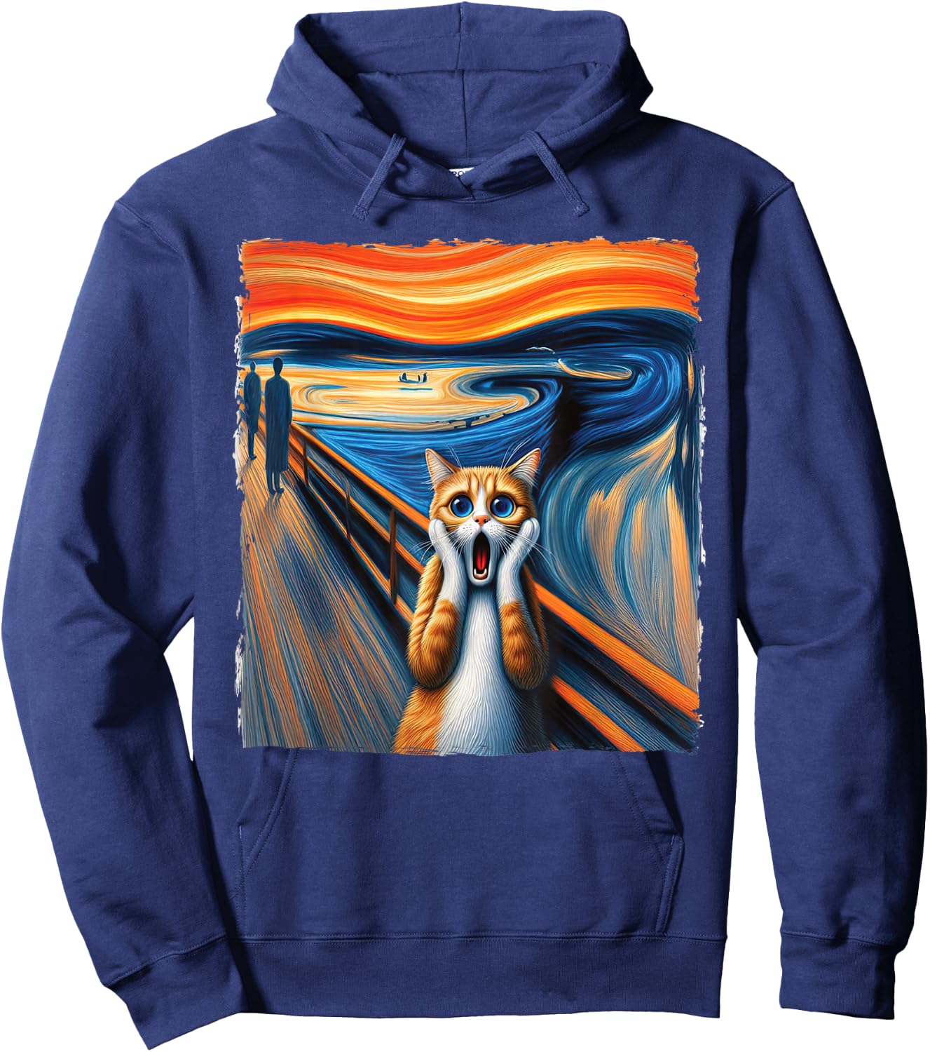 The Scream Cat Parody for Kitty Cat Lover Cat Mom Cat Dad Hoodie - Hoodie | Navy