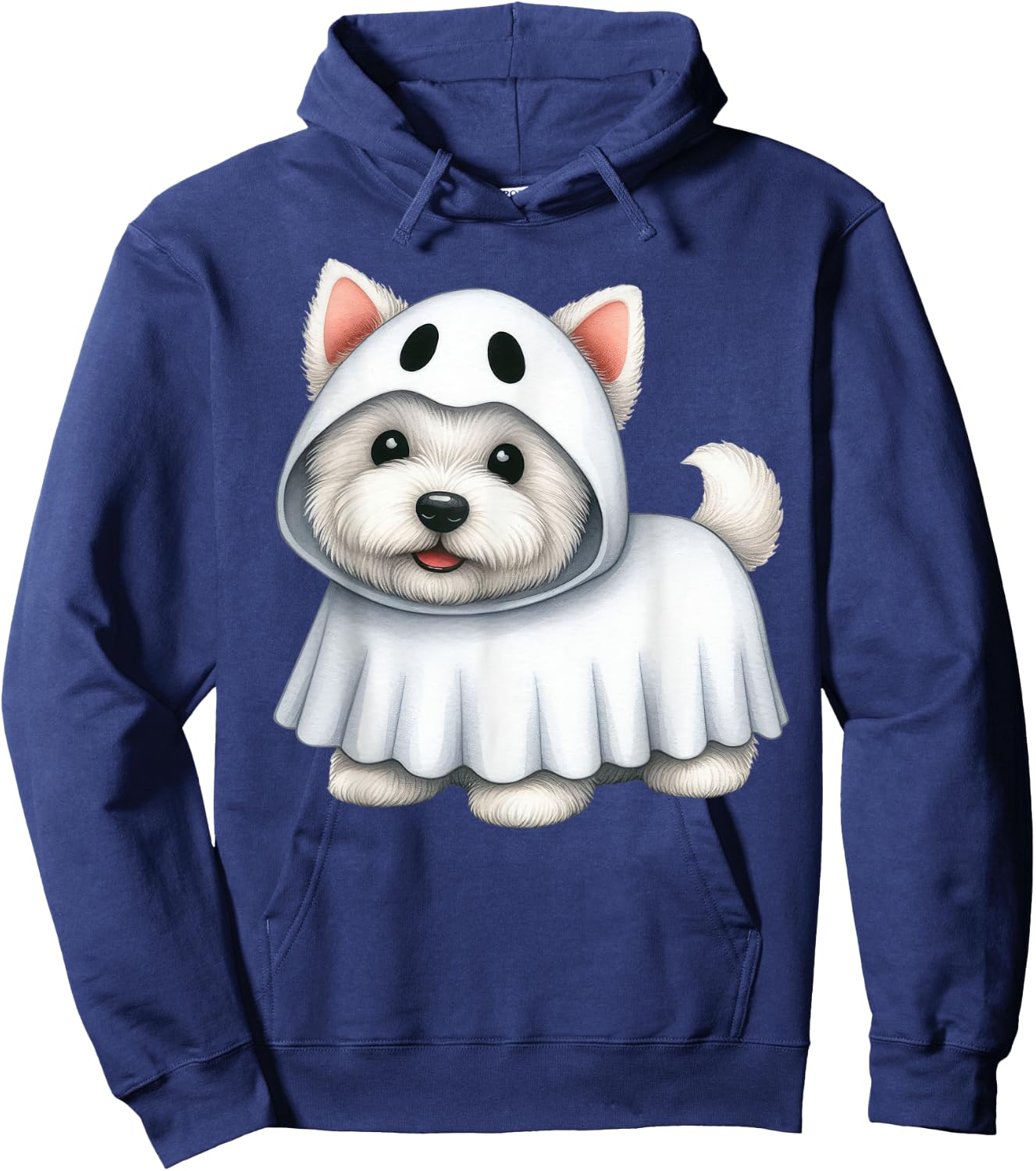 Westie Dog Halloween Costume Ghost West Highland Terrier Men Women Kids Hoodie - Hoodie | Navy