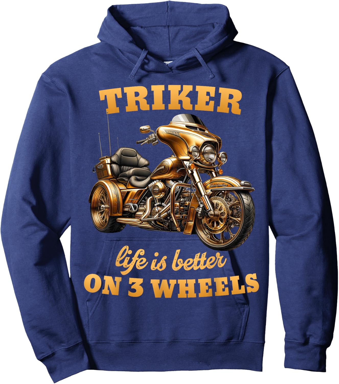 Trike Life Motorcycle trike Grandpa Three-wheeled Trike Dad Hoodie - Hoodie | Navy