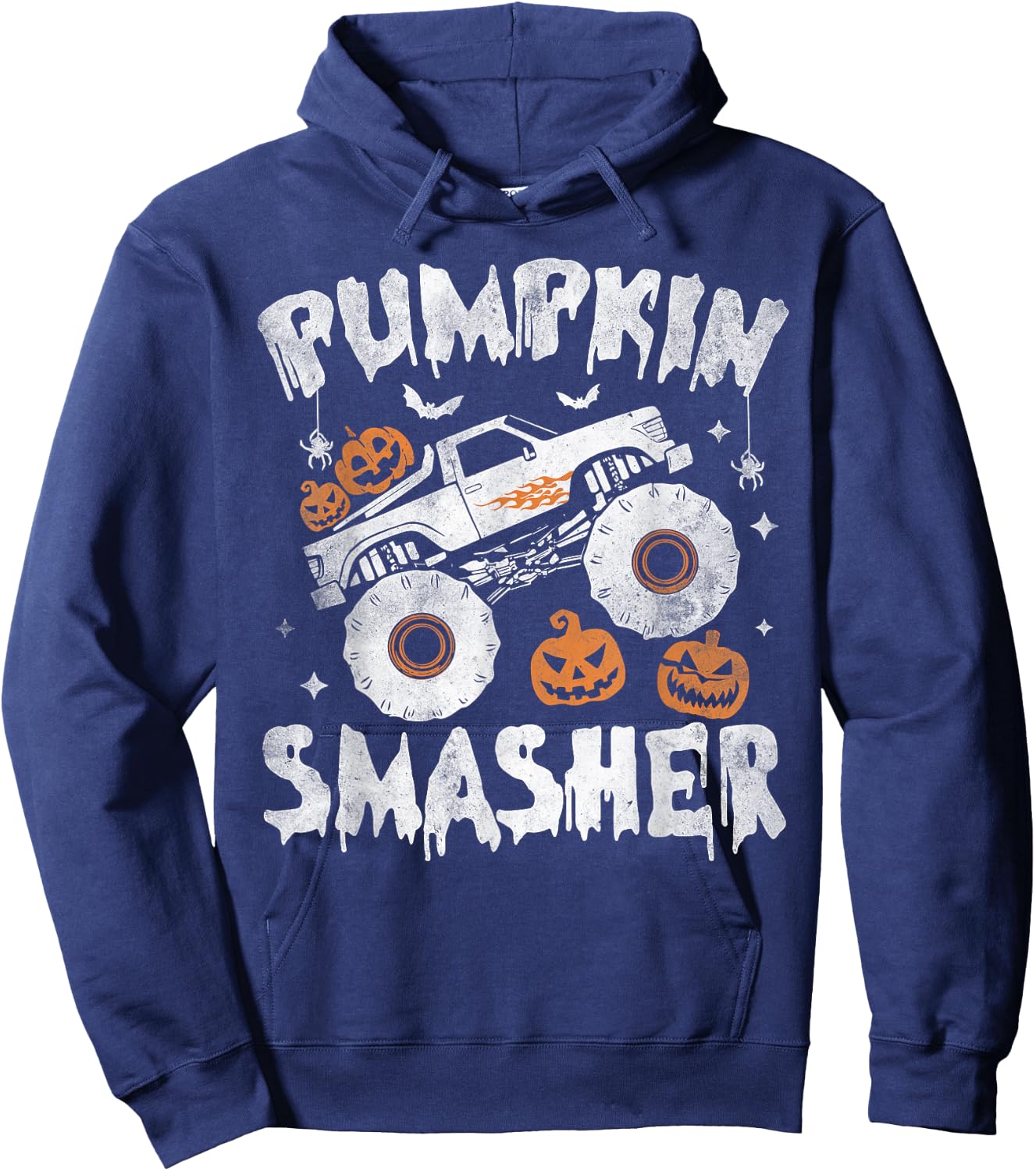 Pumpkin Smasher Toddler Halloween For Monster Truck Lover Hoodie - Hoodie | Navy