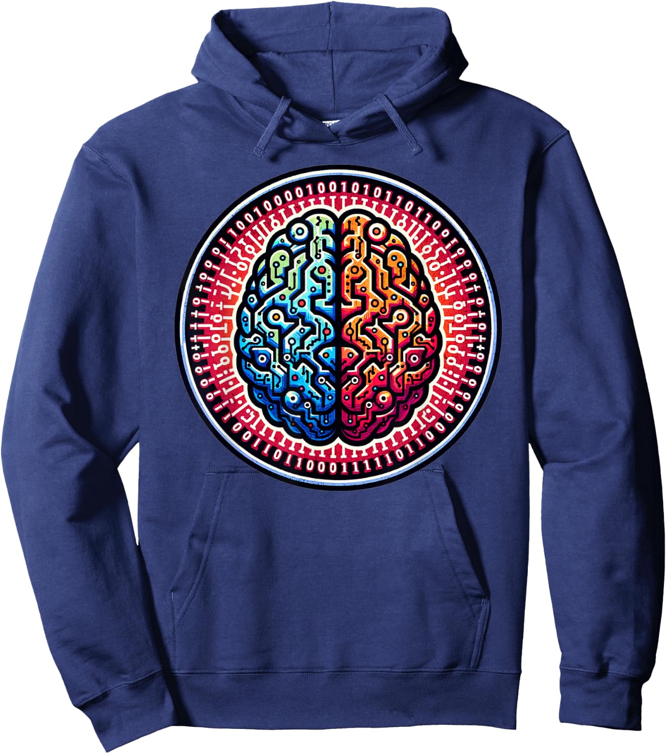 AI Engineer Software And Artificial Intelligence Brain Hoodie - Hoodie | Navy