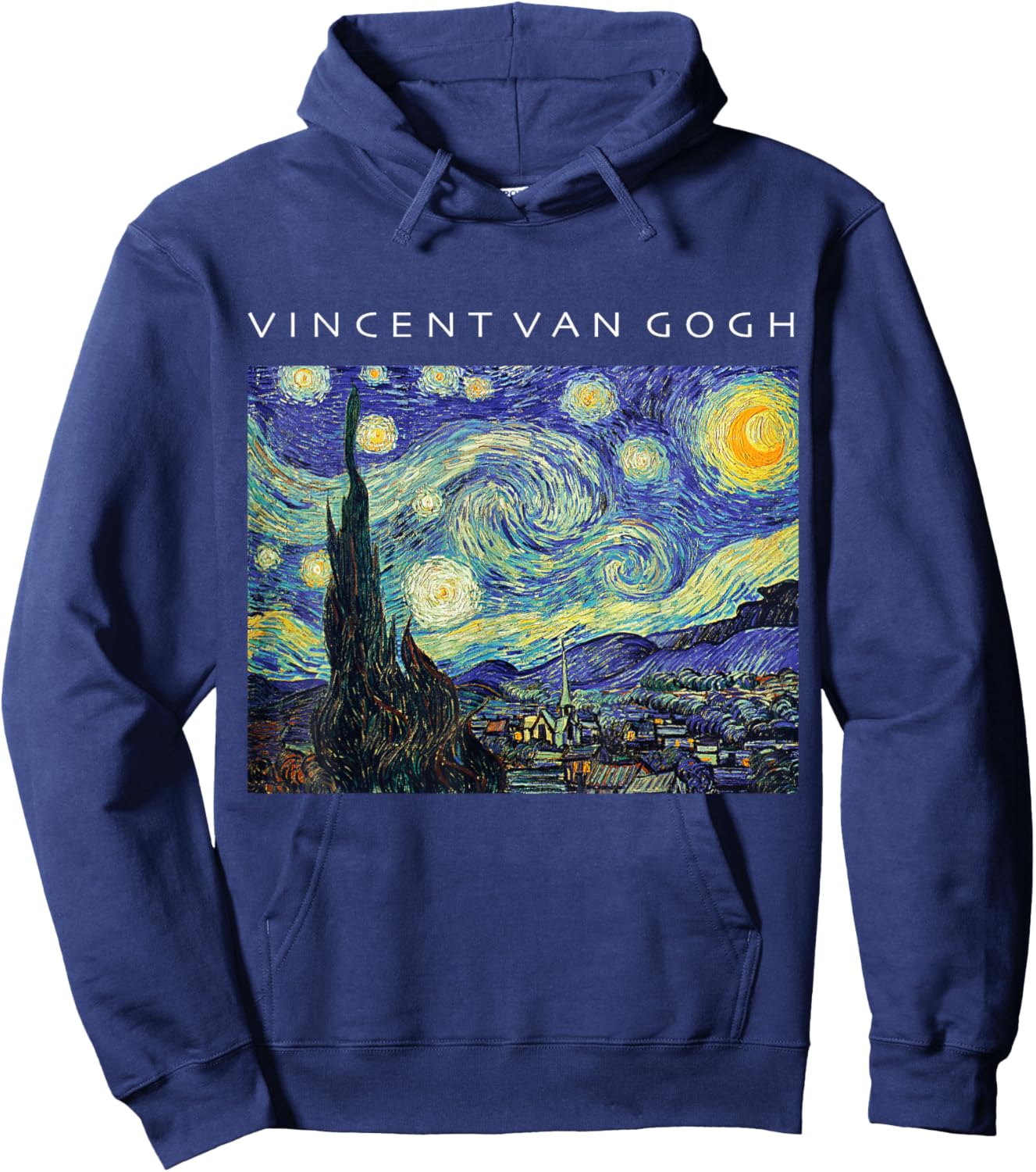 Vincent Van Gogh Starry Night Painting Art Shirt Hoodie - Hoodie | Navy