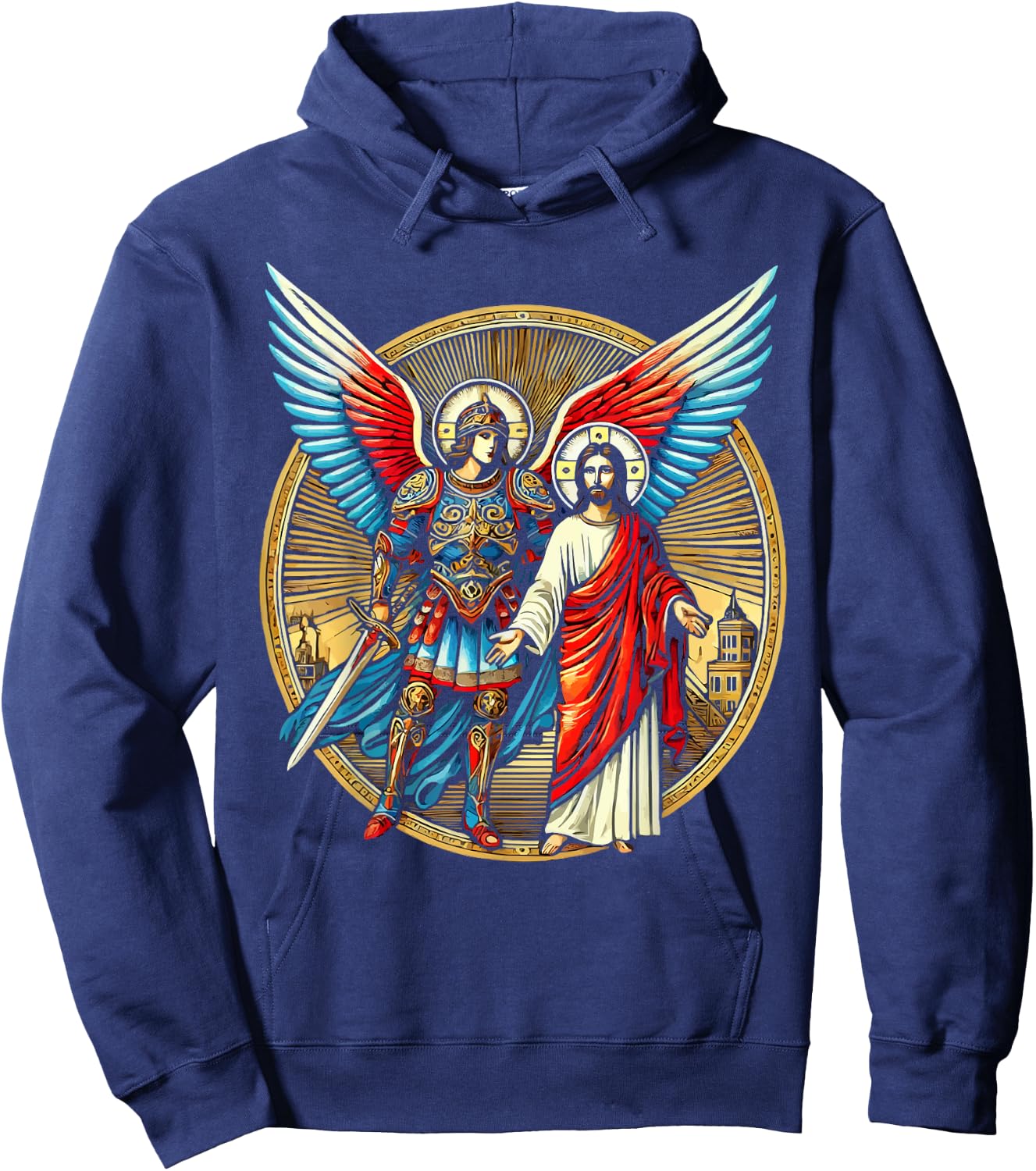 Archangel Gabriel Catholic Christianity Guardian Angel Hoodie - Hoodie | Navy