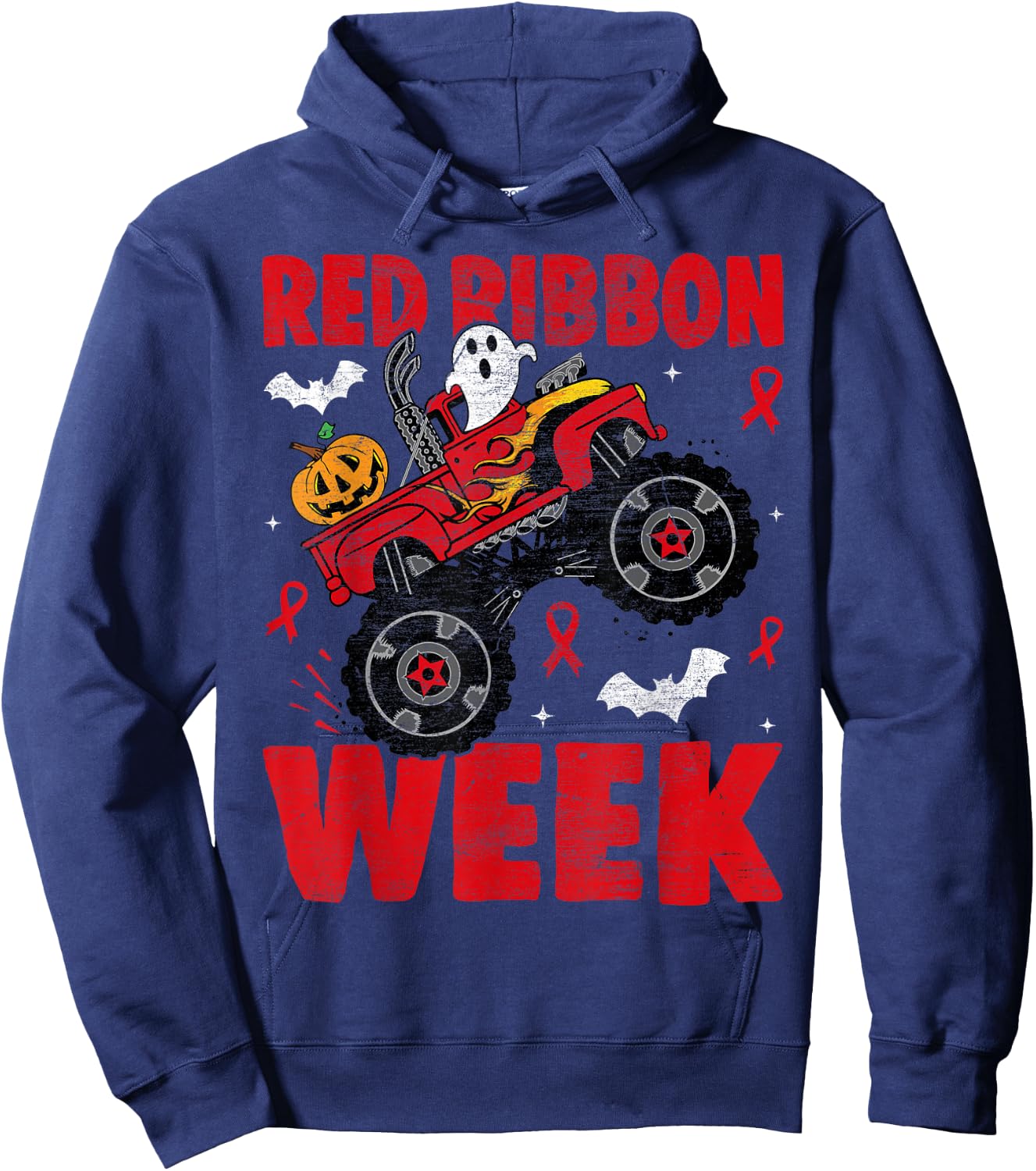 Red Ribbon Week Awareness Halloween Women Men Toddler Kids Hoodie - Hoodie | Navy