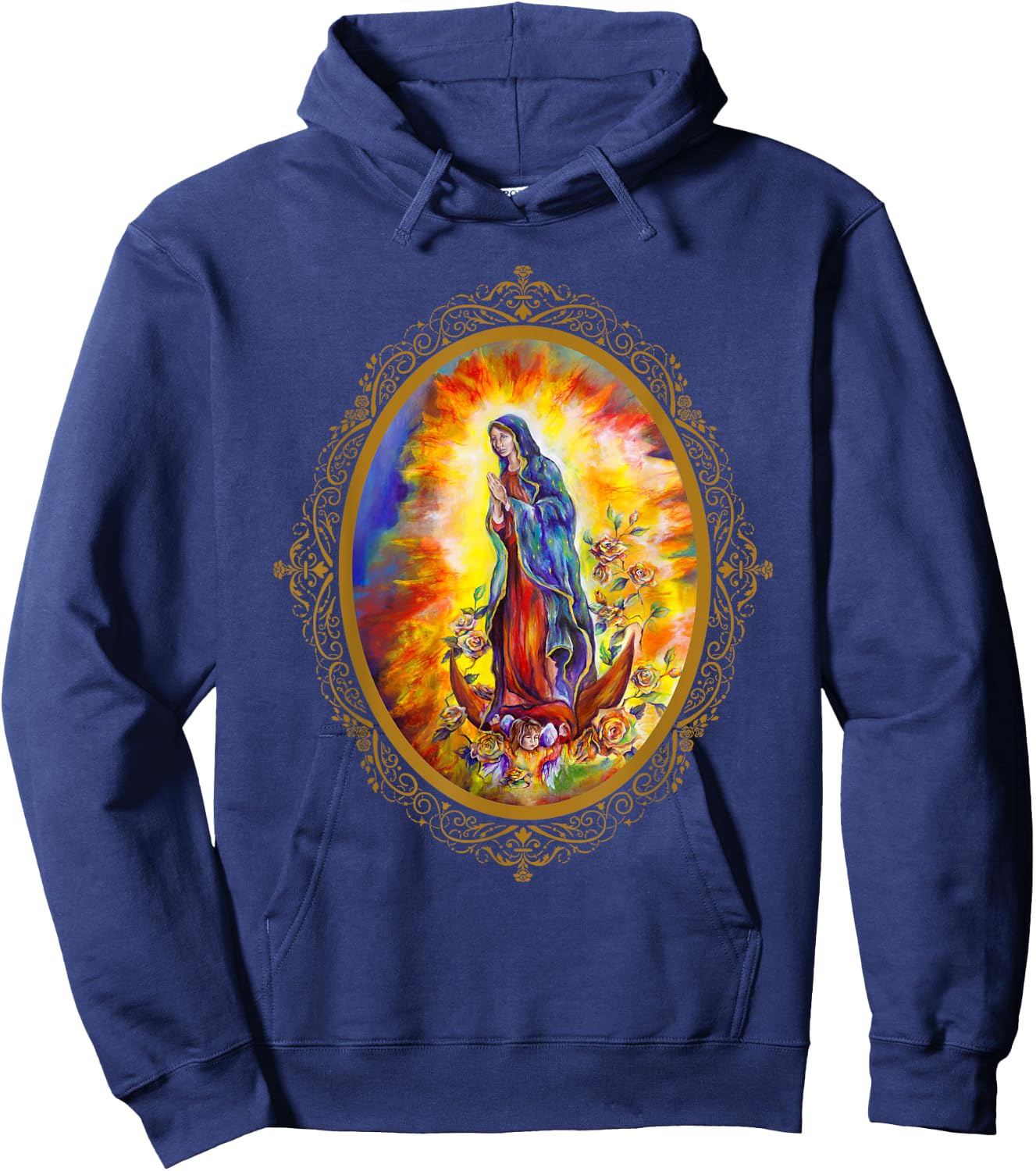 Our Lady of Guadalupe by Amberose Marie Art Hoodie - Hoodie | Navy