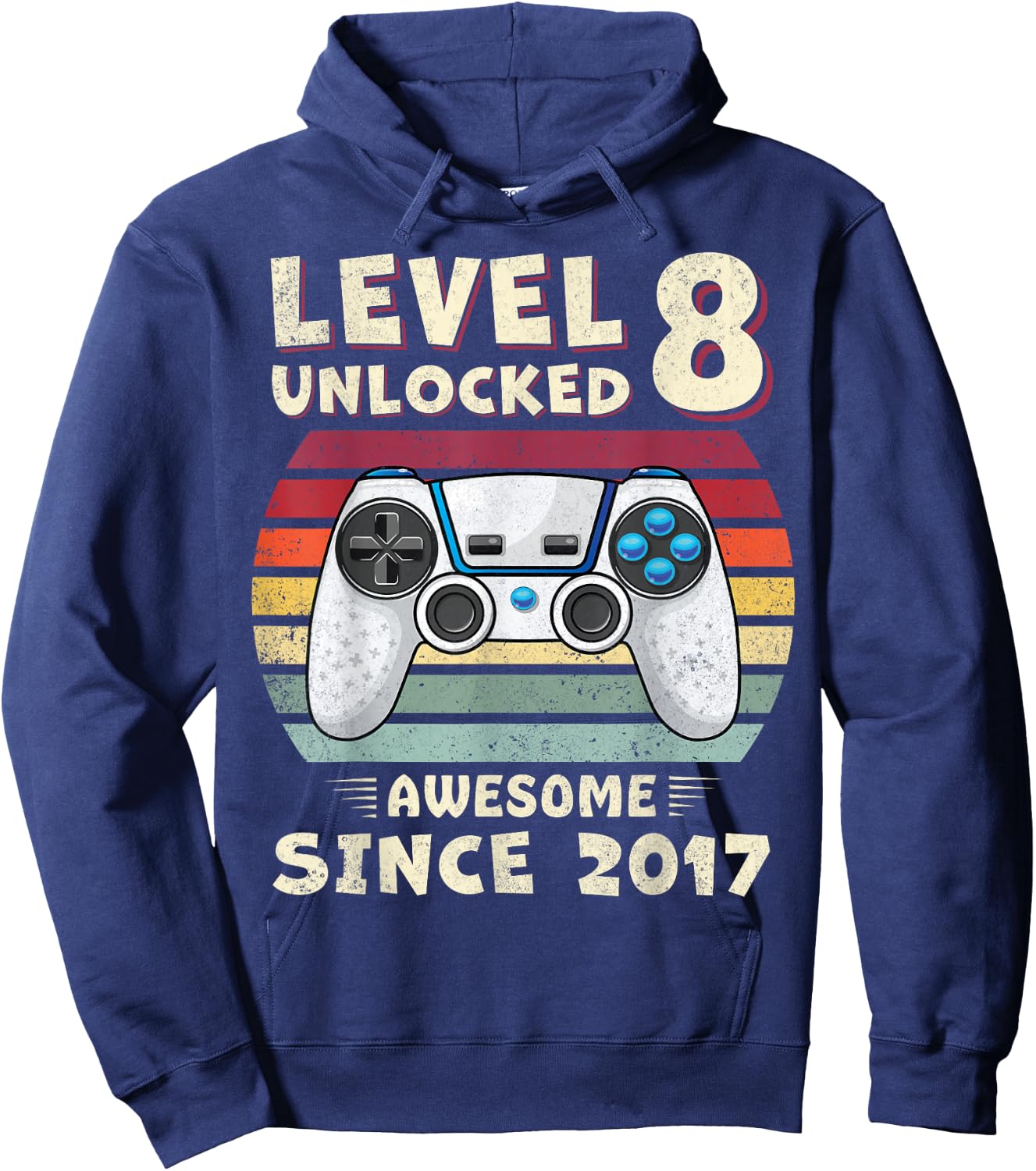 8 Year Old BDay Decorations Son Boy 8yr 2017 8th Birthday Hoodie - Hoodie | Navy