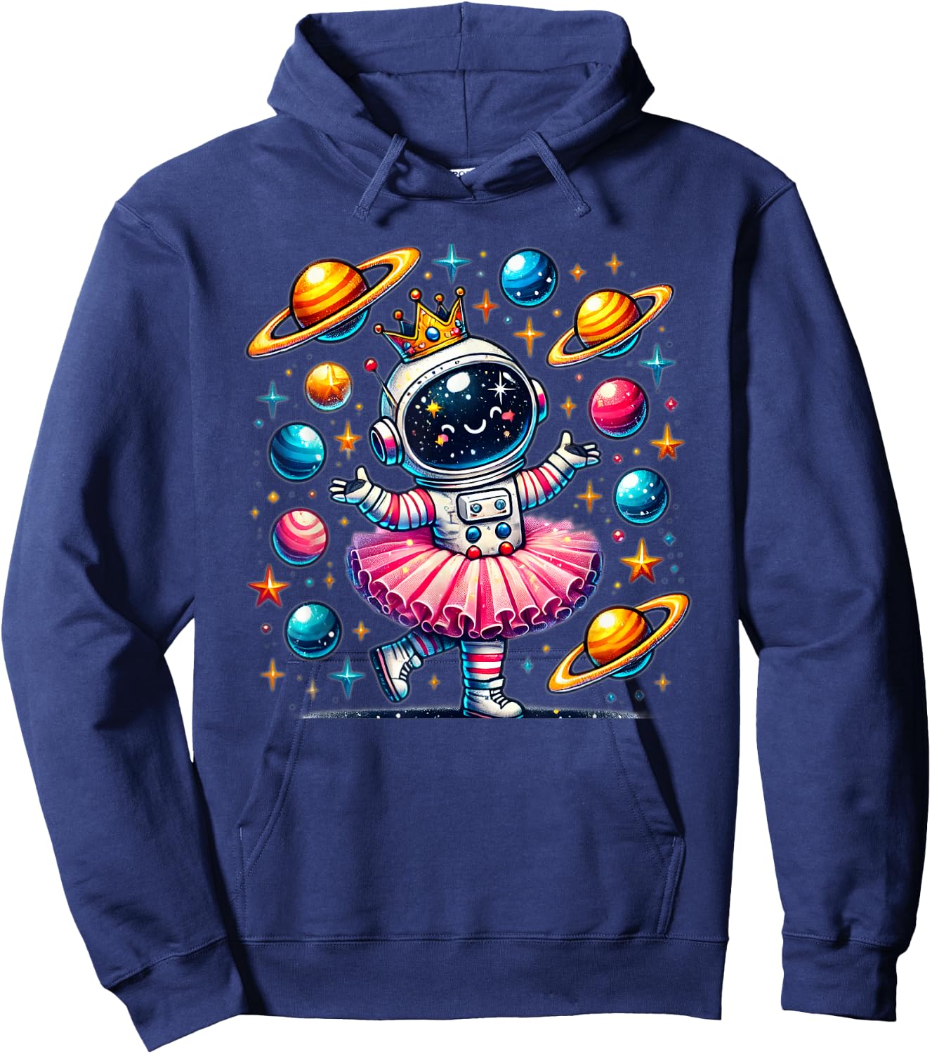 Ballerina Girl Space Astronaut Hoodie - Hoodie | Navy