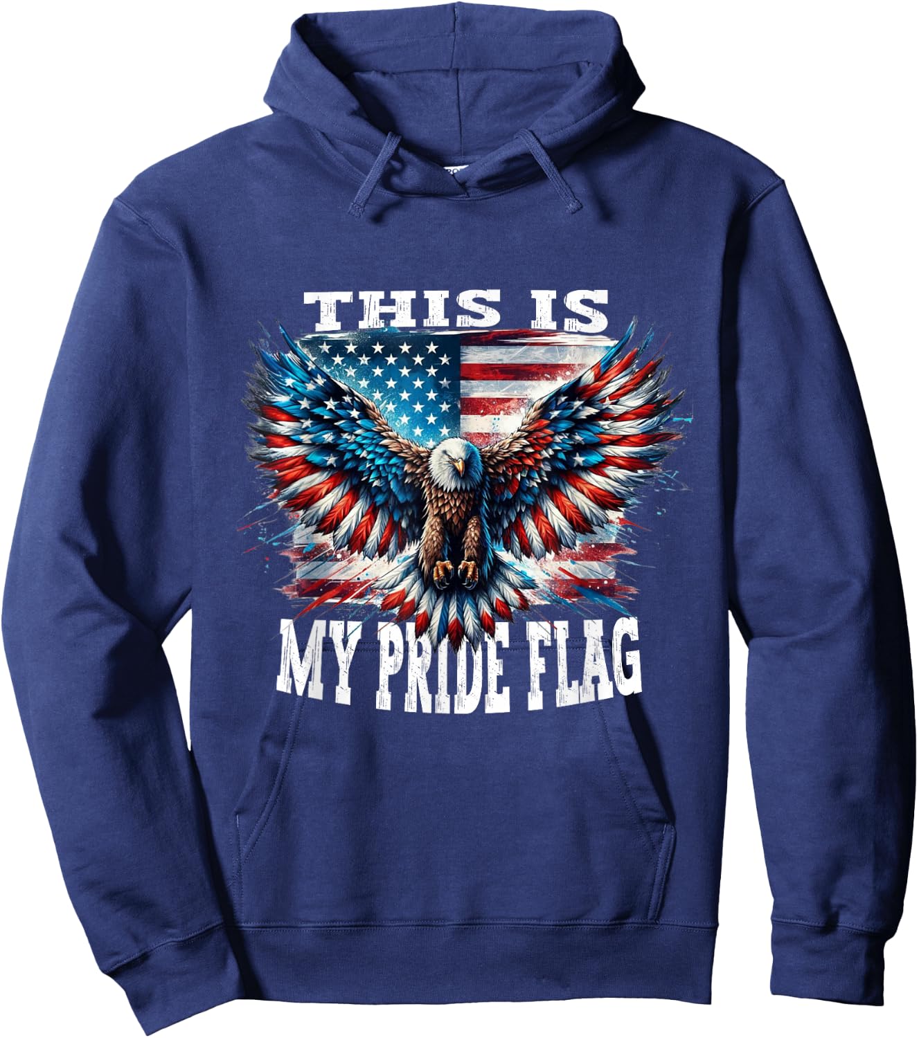 USA Patriotic American Flag USA Eagle Flag 4th of July Hoodie - Hoodie | Navy
