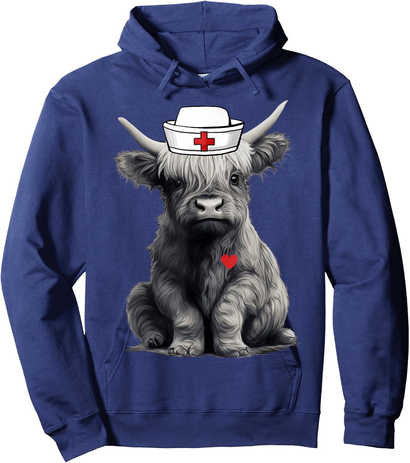 Cute Highland Cow Nurse Farm Cow Animal Lover Nursing Hoodie - Hoodie | Navy