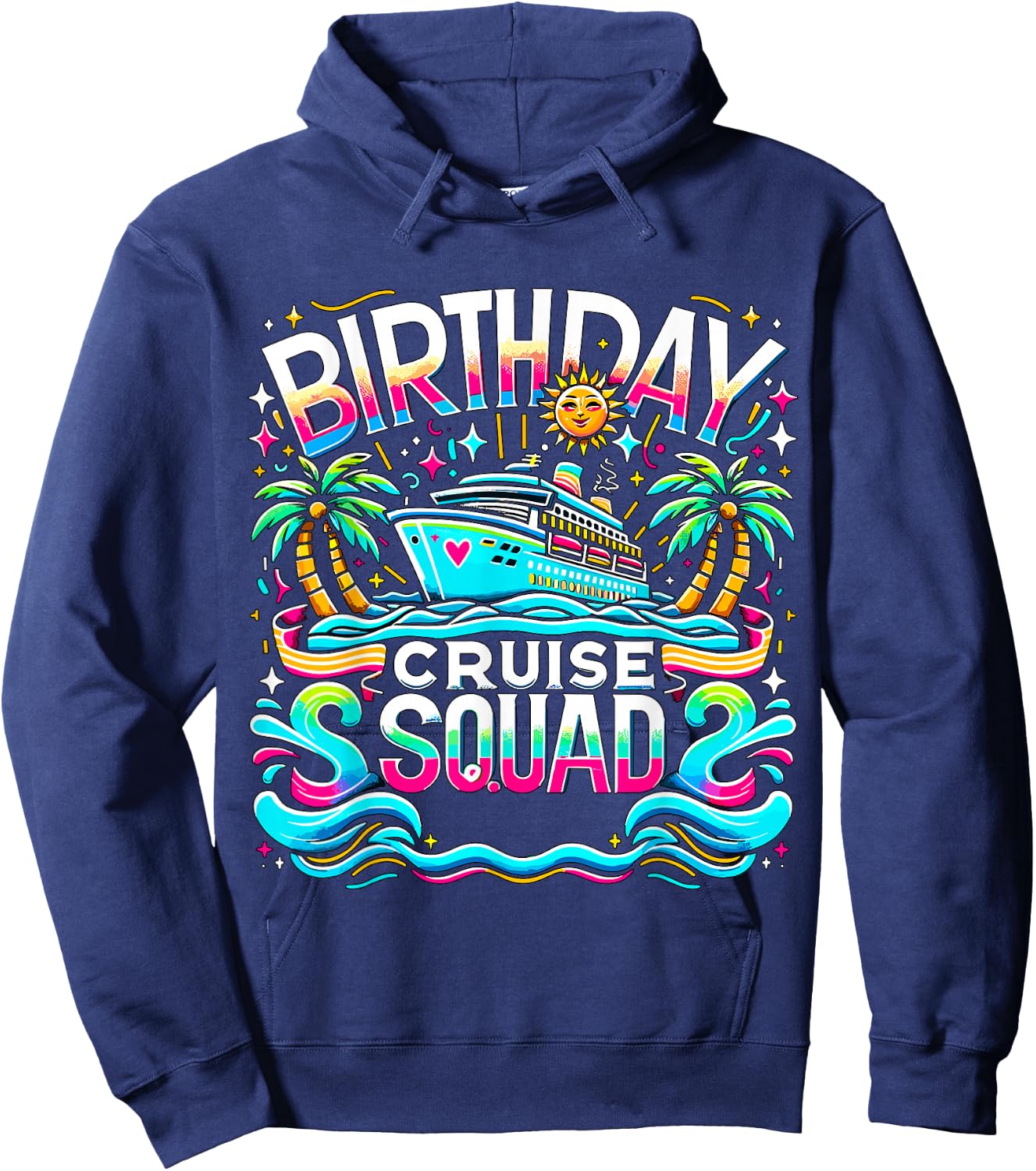 Birthday Cruise Crew Squad Matching Family Hoodie - Hoodie | Navy