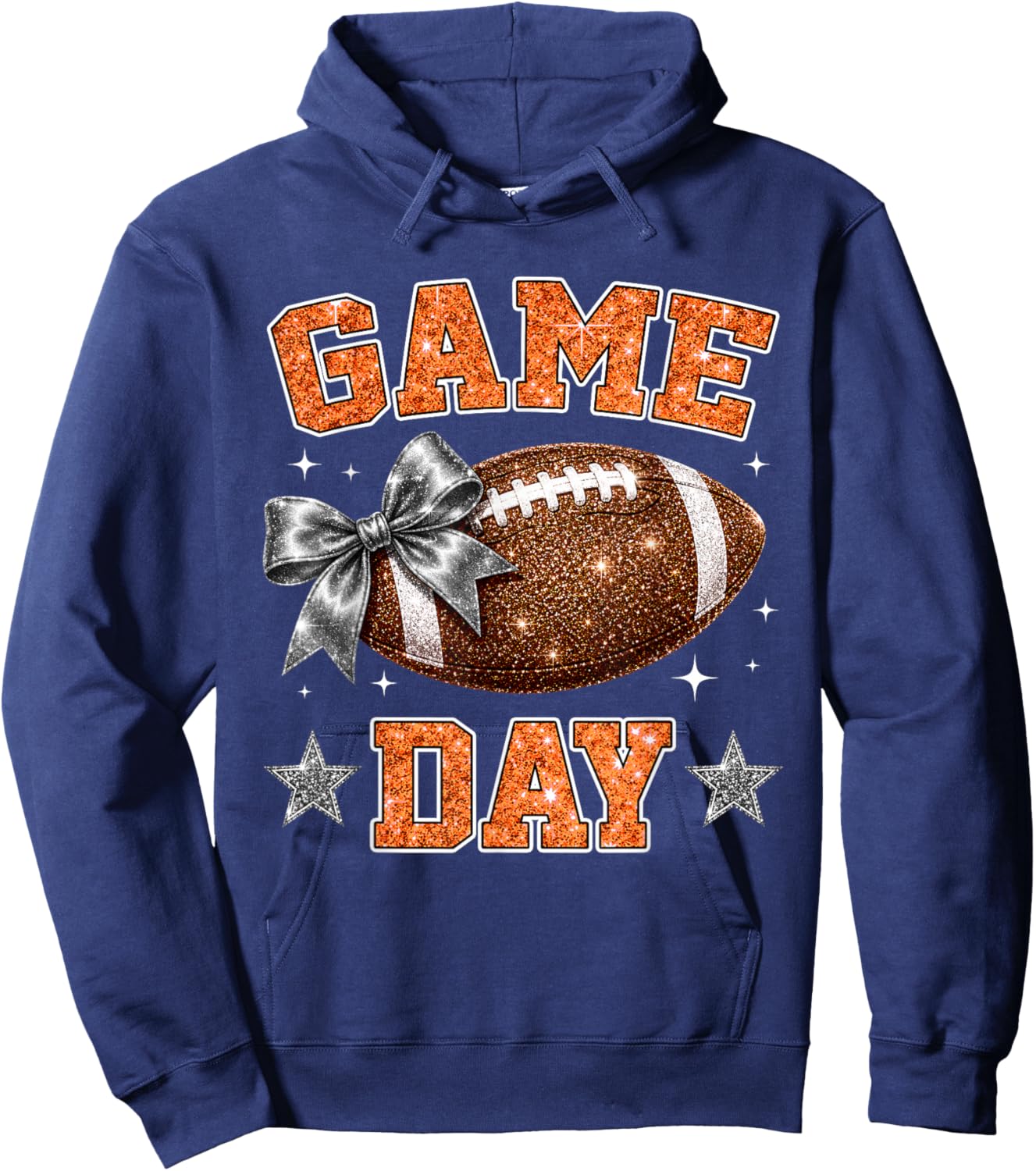 On Gameday Football We Wear Orange and Black Sports Spirit Hoodie - Hoodie | Navy