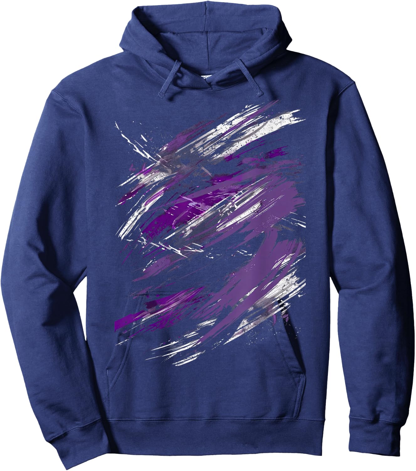 Purple and Black Dynamic Design Graphic Hoodie - Hoodie | Navy