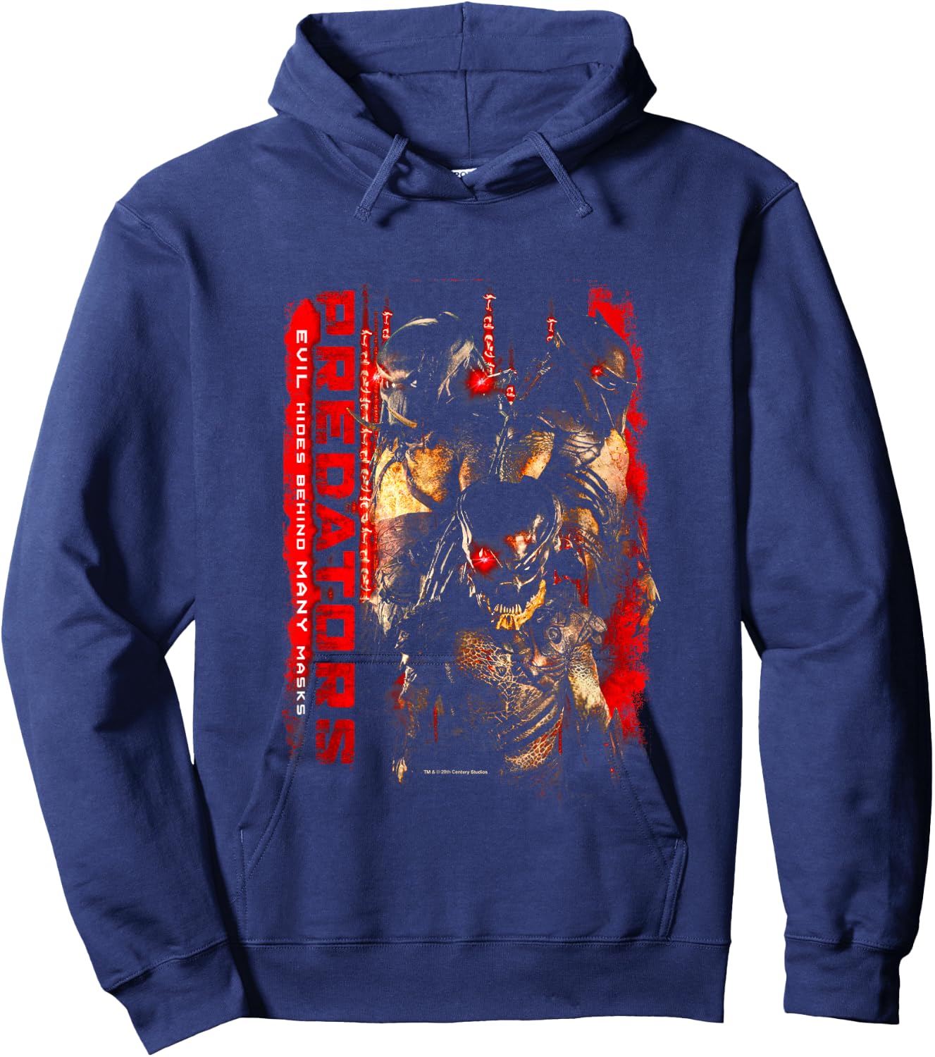 Aliens Iconic Predators Evil Hides Behind Many Mask Poster Hoodie - Hoodie | Navy