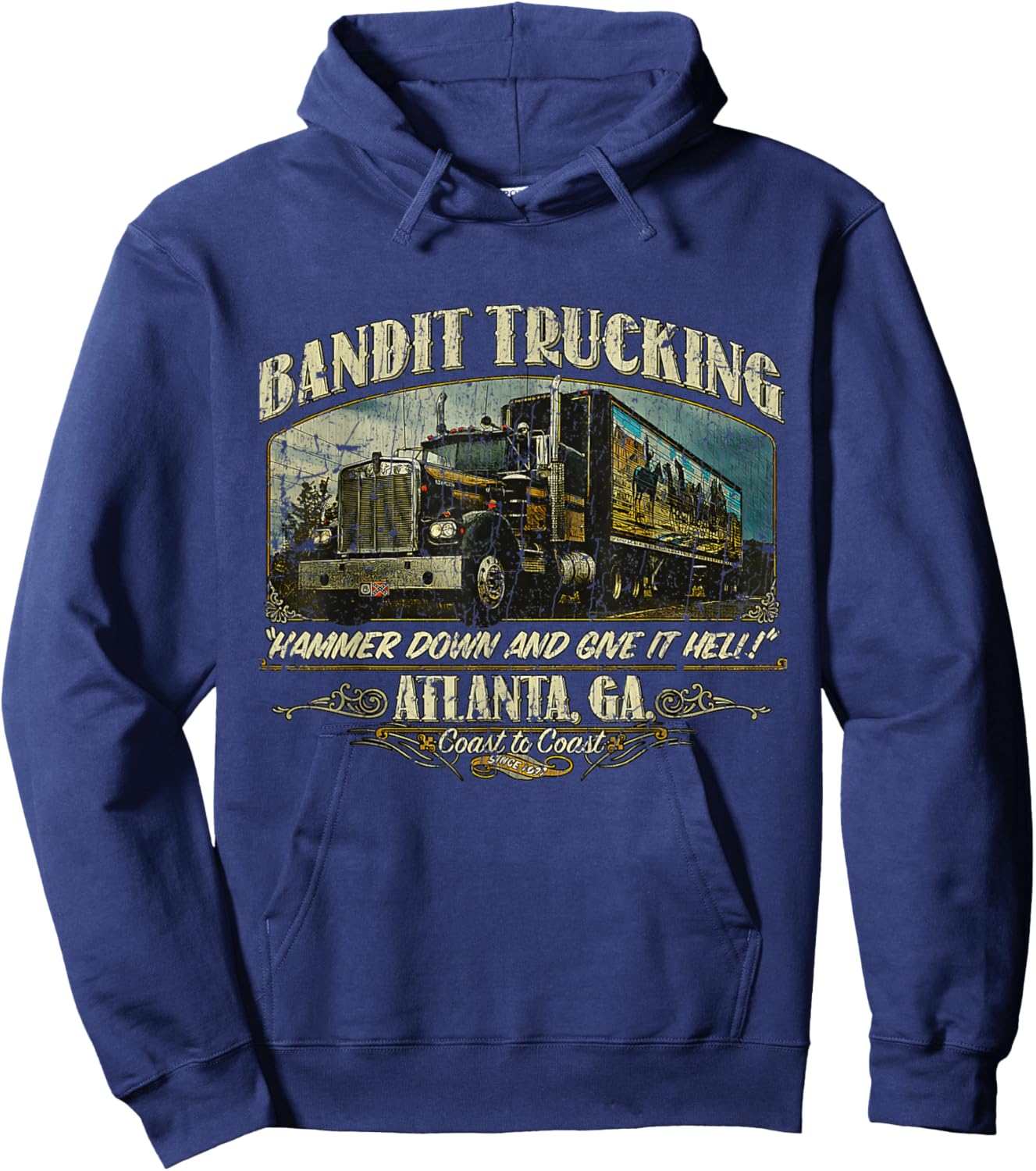 Huiibao Funny The Bandit Retro Trucking 1977 Hoodie - Hoodie | Navy